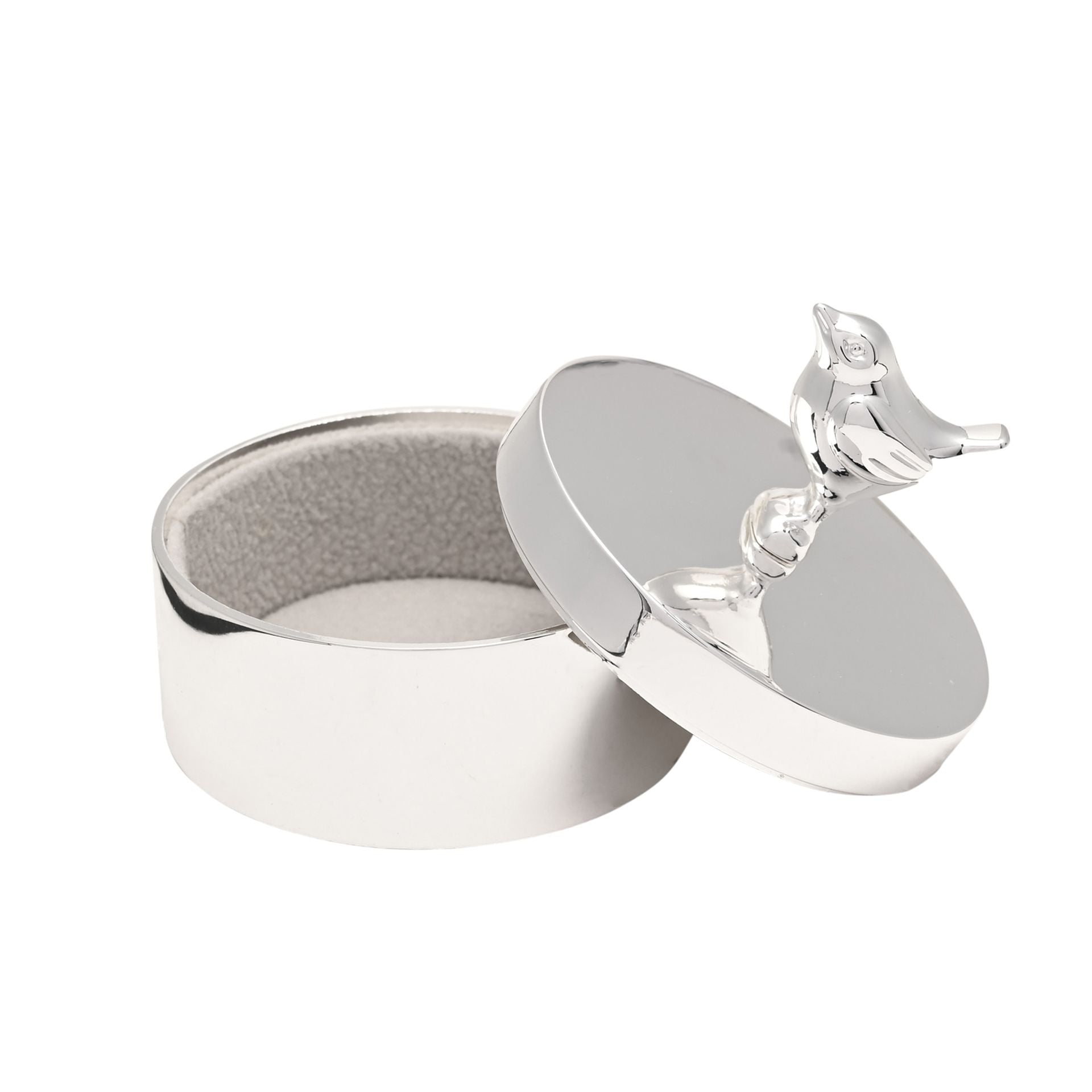 Sophia Silverplated Robin Round Trinket Box