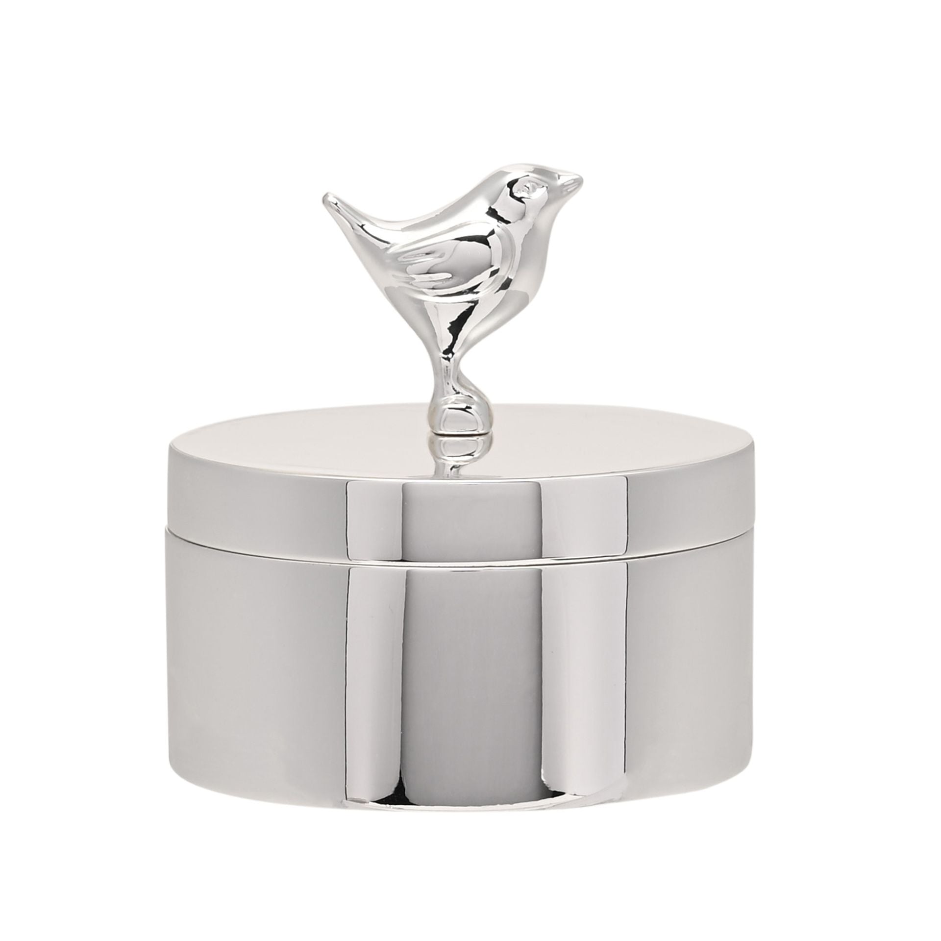 Sophia Silverplated Robin Round Trinket Box