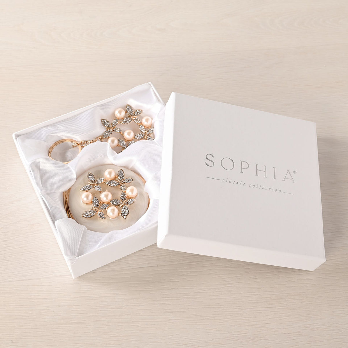 Sophia Classic Compact Mirror and Keyring Gift Set - Butterfly Cluster