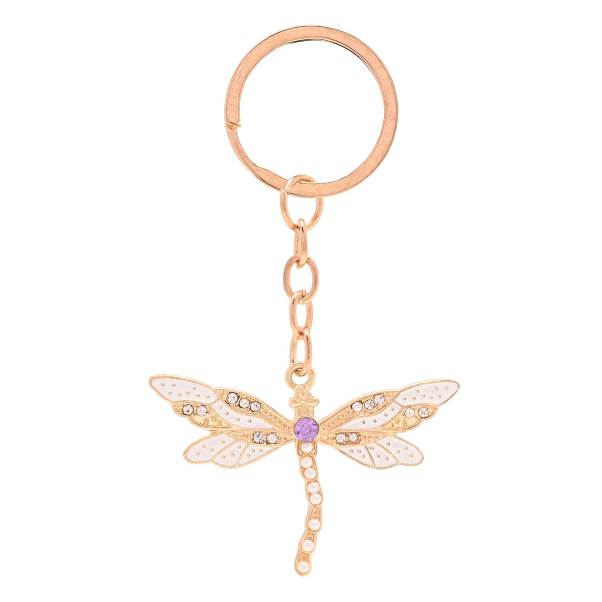 Sophia Classic Compact Mirror and Keyring Gift Set - Blush Dragonfly