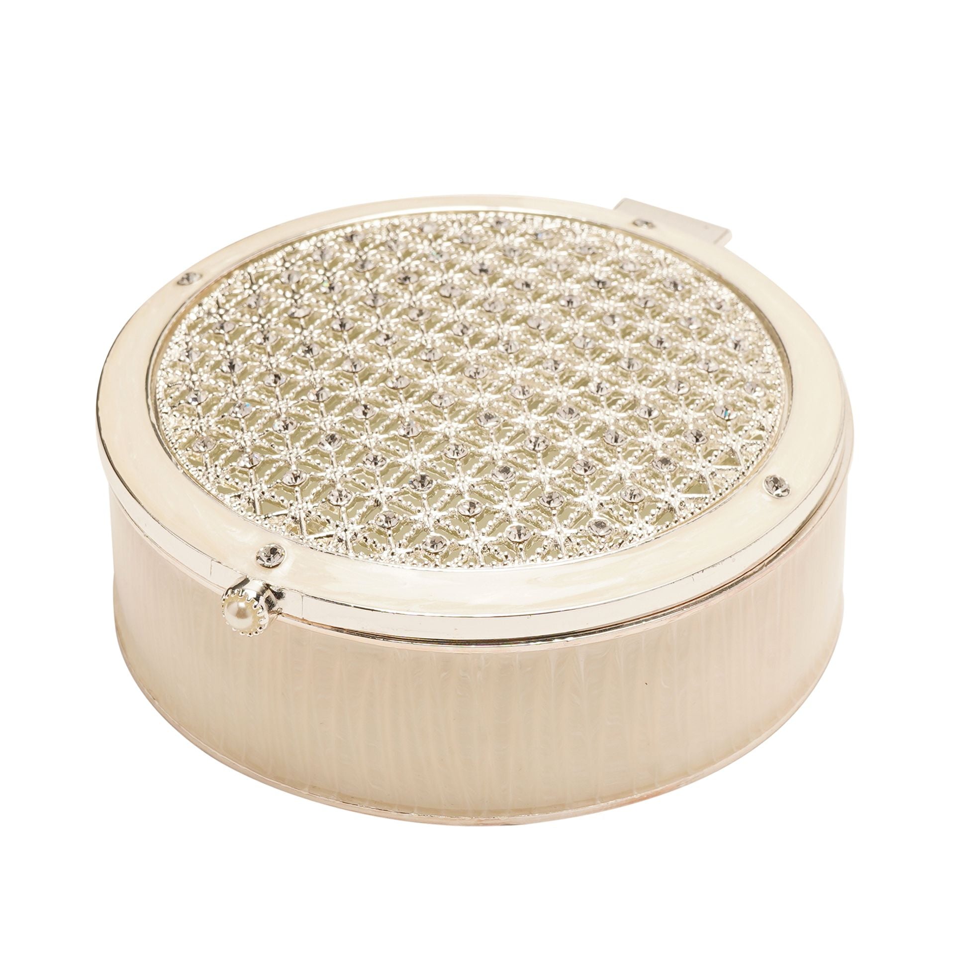 Sophia Round Crystals Trinket Box