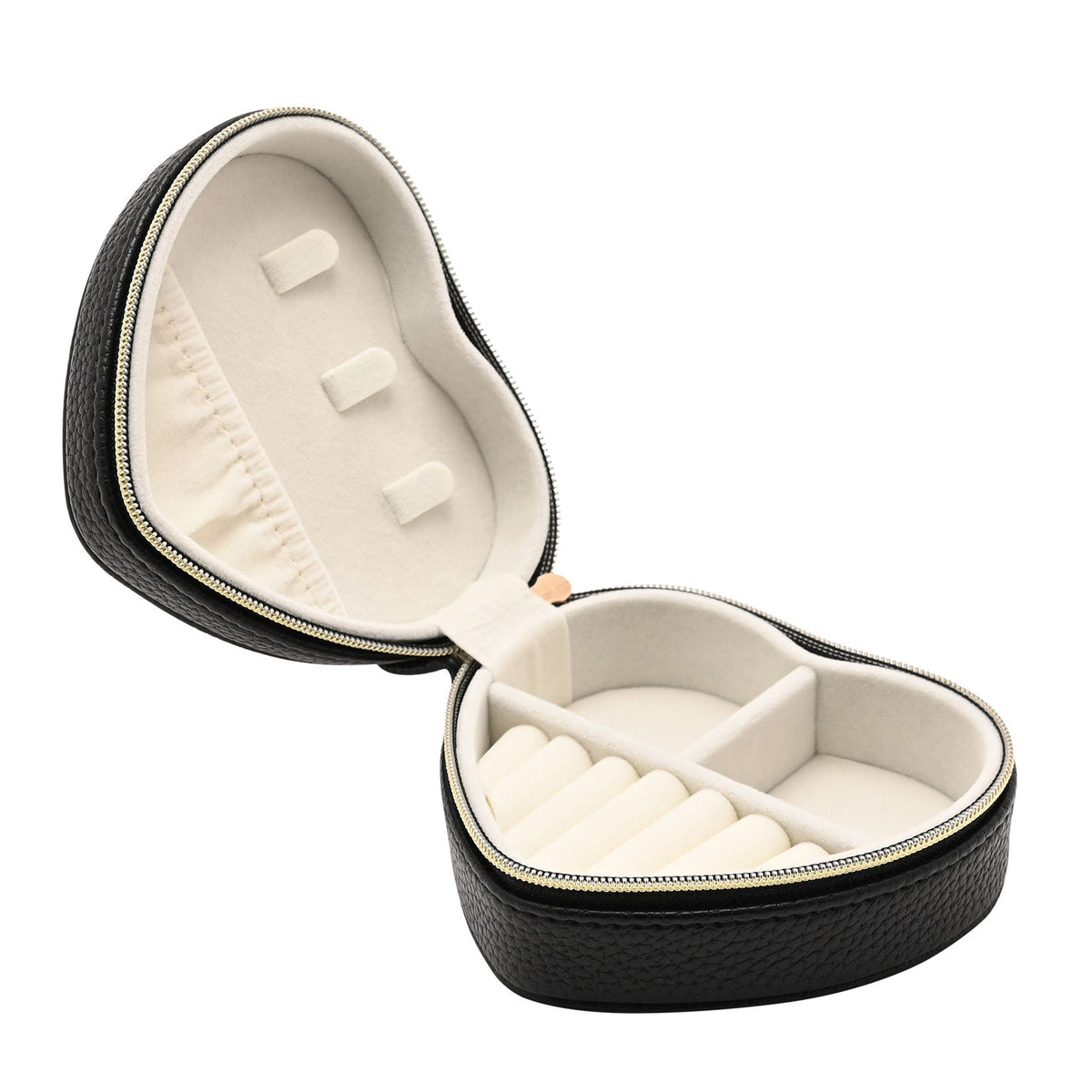 Sophia Heart Shaped Jewellery Box - Black