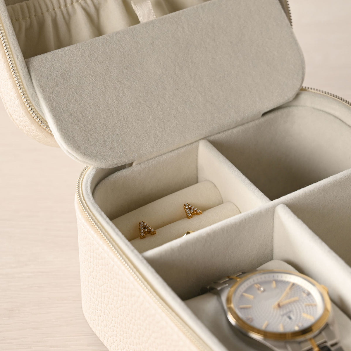Sophia Jewellery/Watch Box - Cream