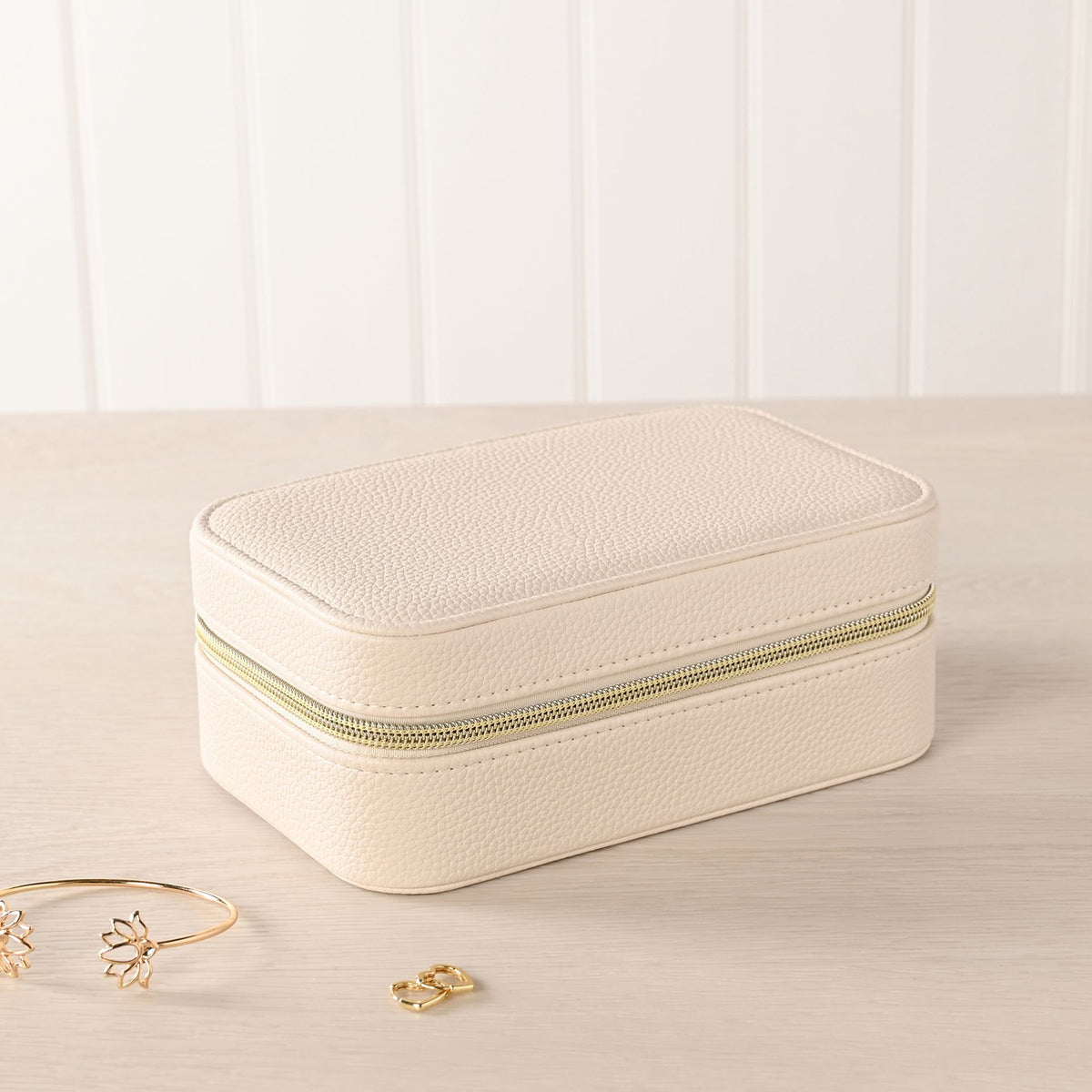 Sophia Jewellery Box with Mirror Medium - Cream