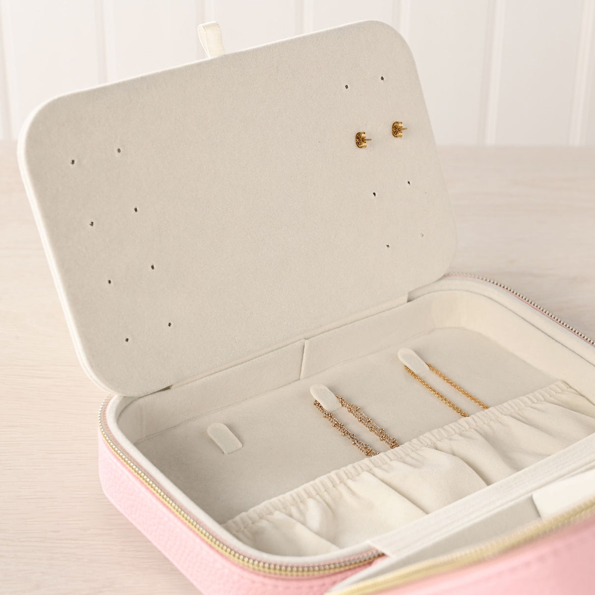 Sophia Jewellery Box with Mirror Medium - Pink