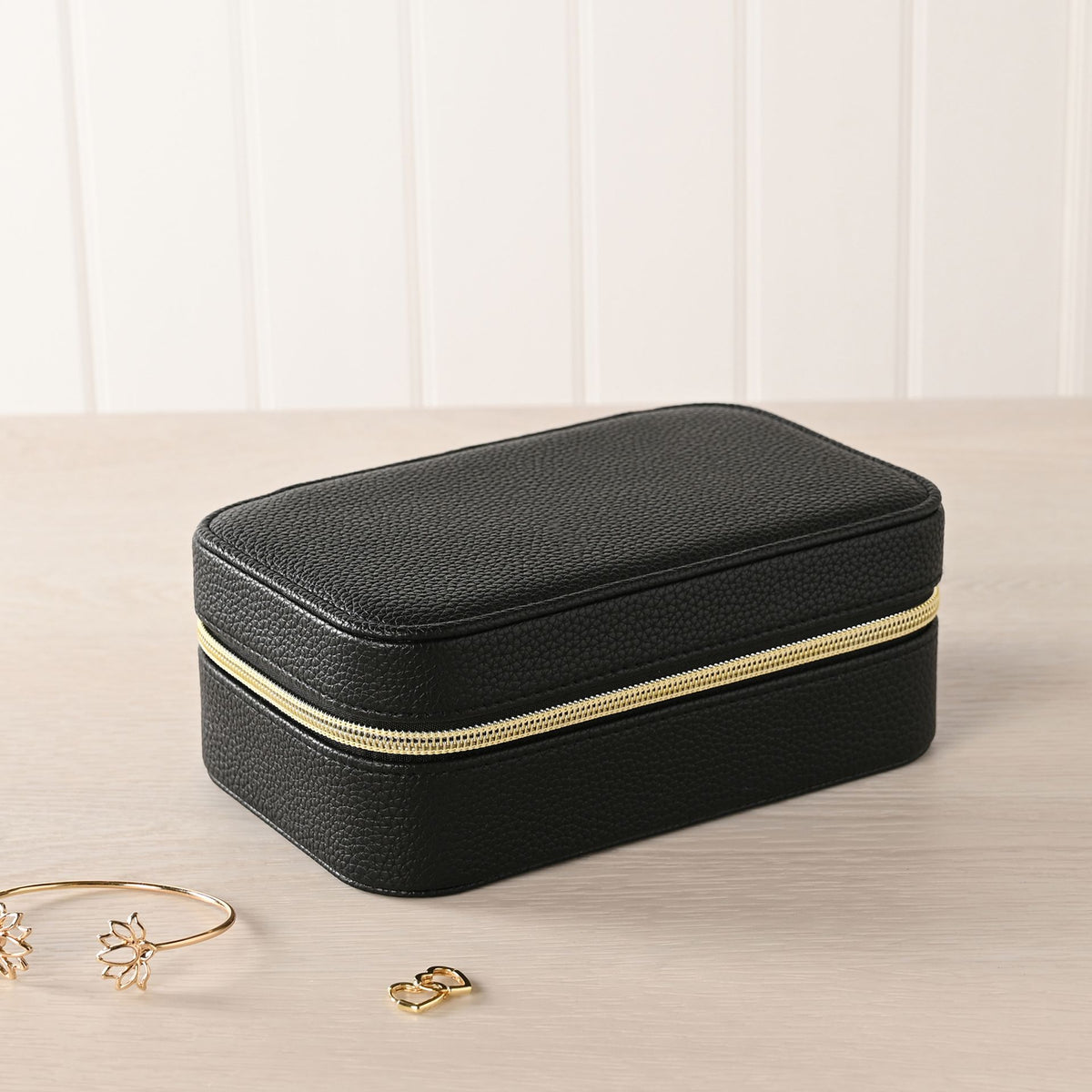 Sophia Jewellery Box with Mirror Medium - Black