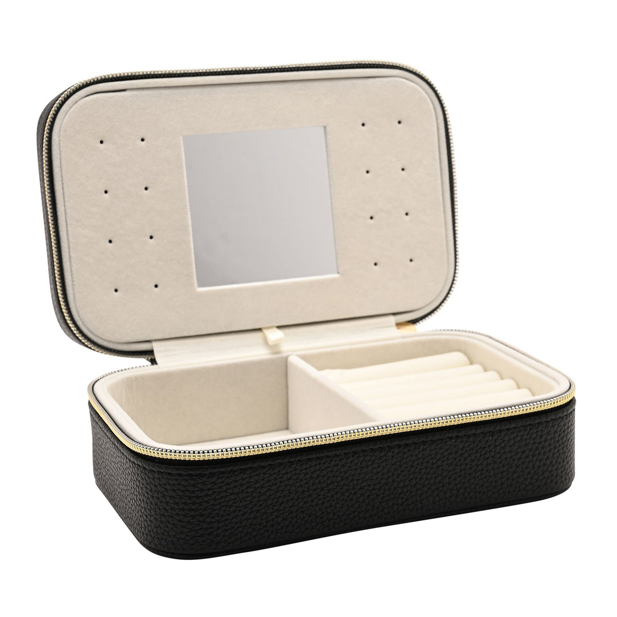 Sophia Jewellery Box with Mirror Medium - Black