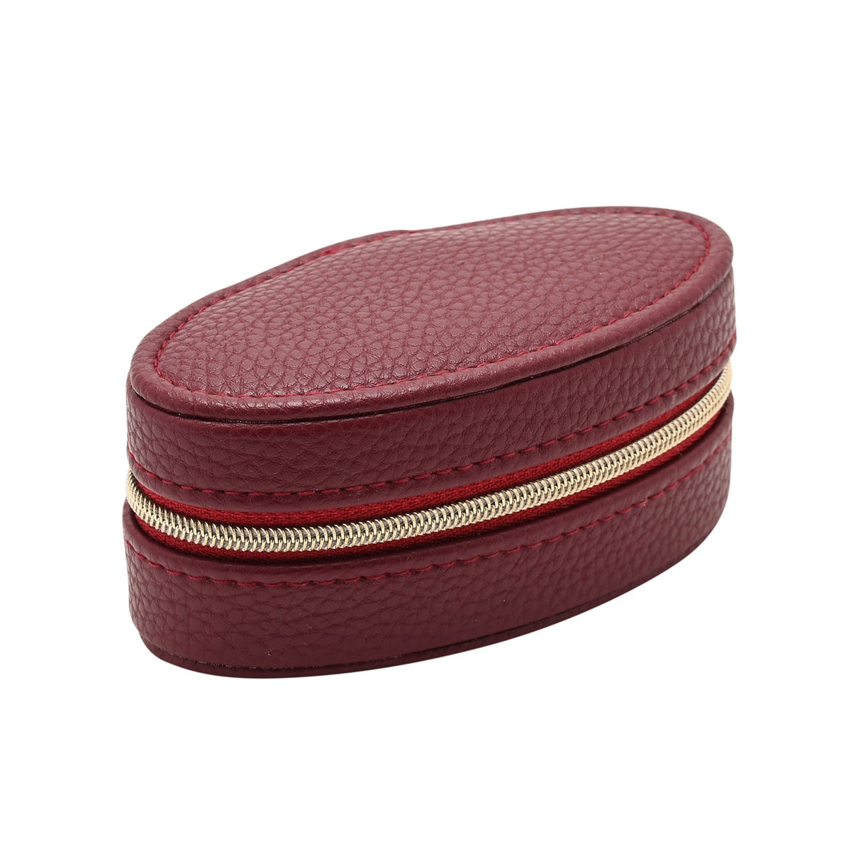Sophia Mini Oval Jewellery Box - Burgundy