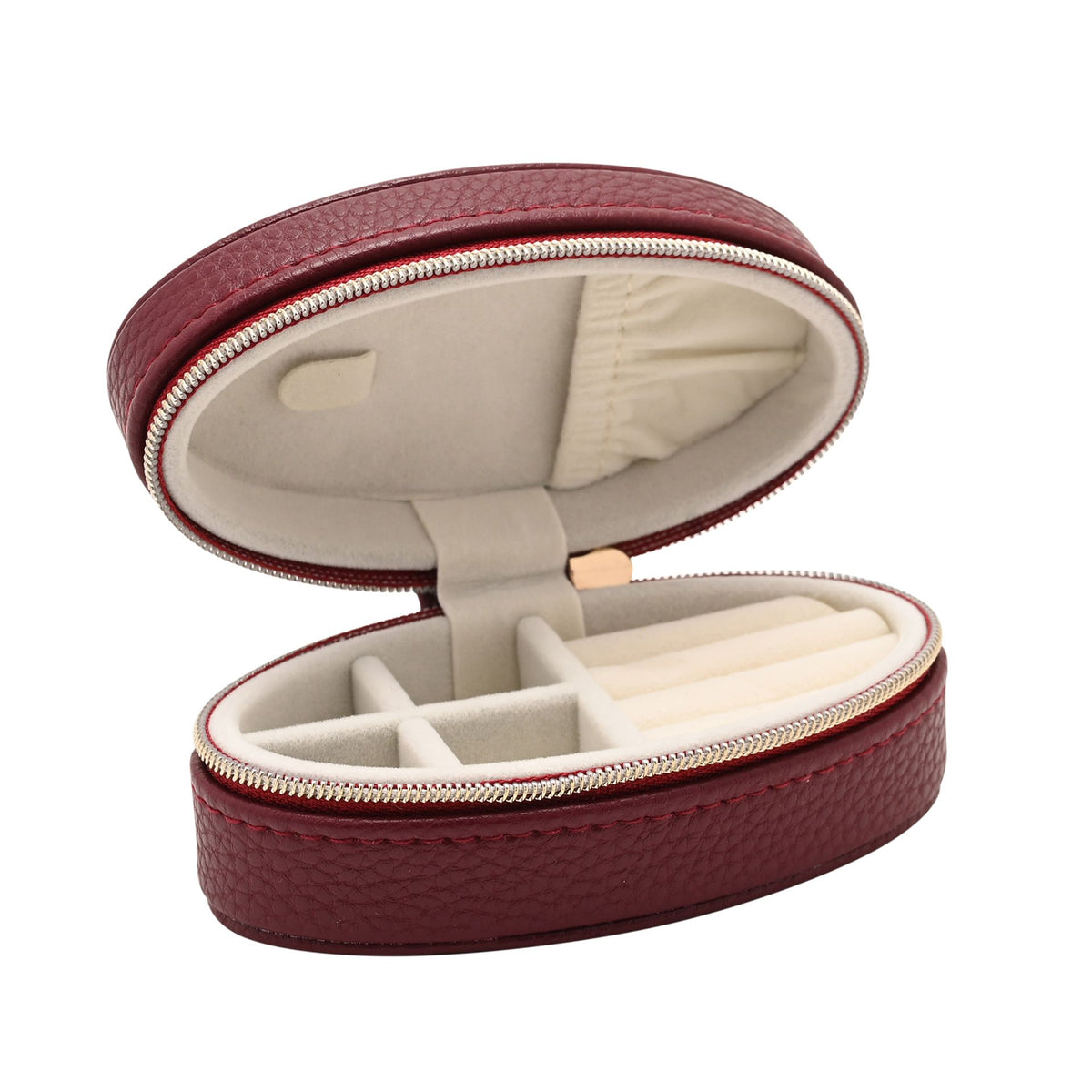 Sophia Mini Oval Jewellery Box - Burgundy