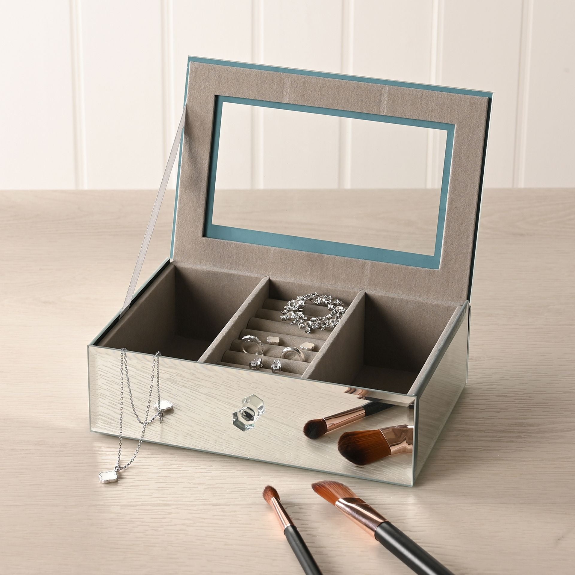 Sophia Single Mirror Glass Jewellery Box