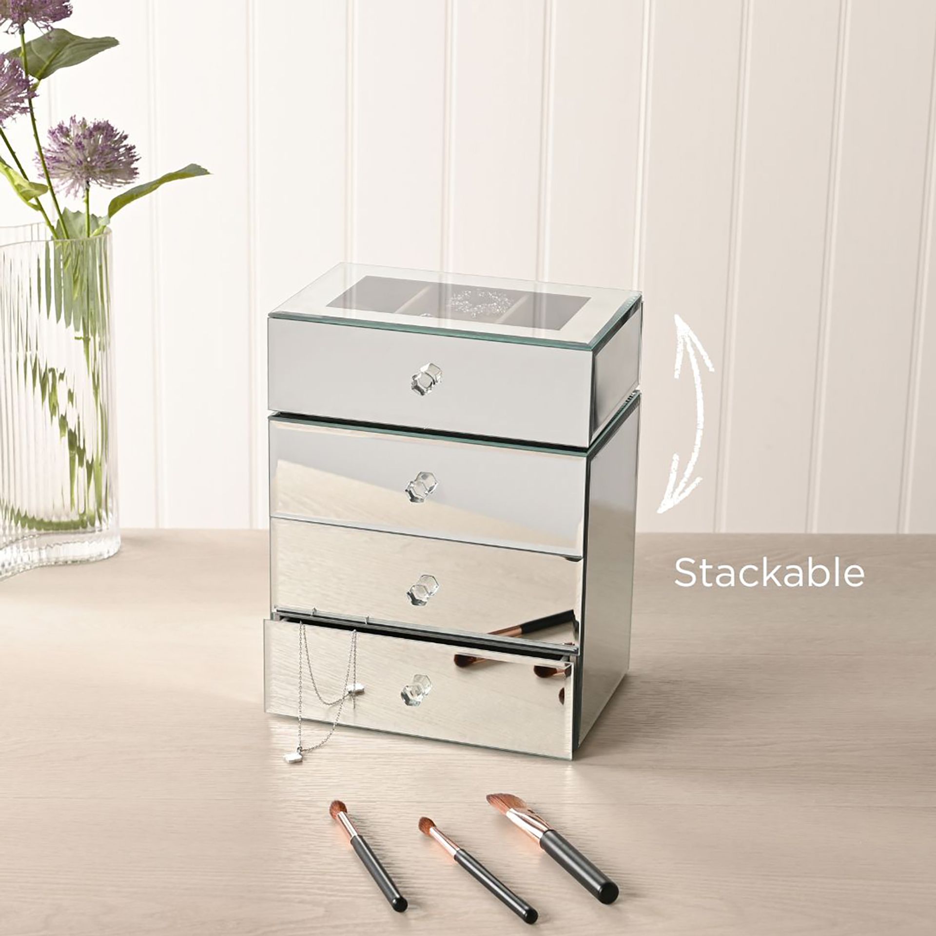 Sophia Single Mirror Glass Jewellery Box