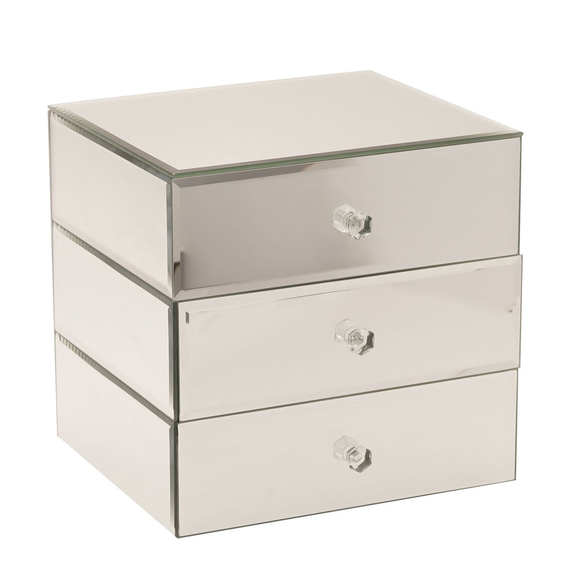 Sophia 3 Drawer Mirror Glass Jewellery Box