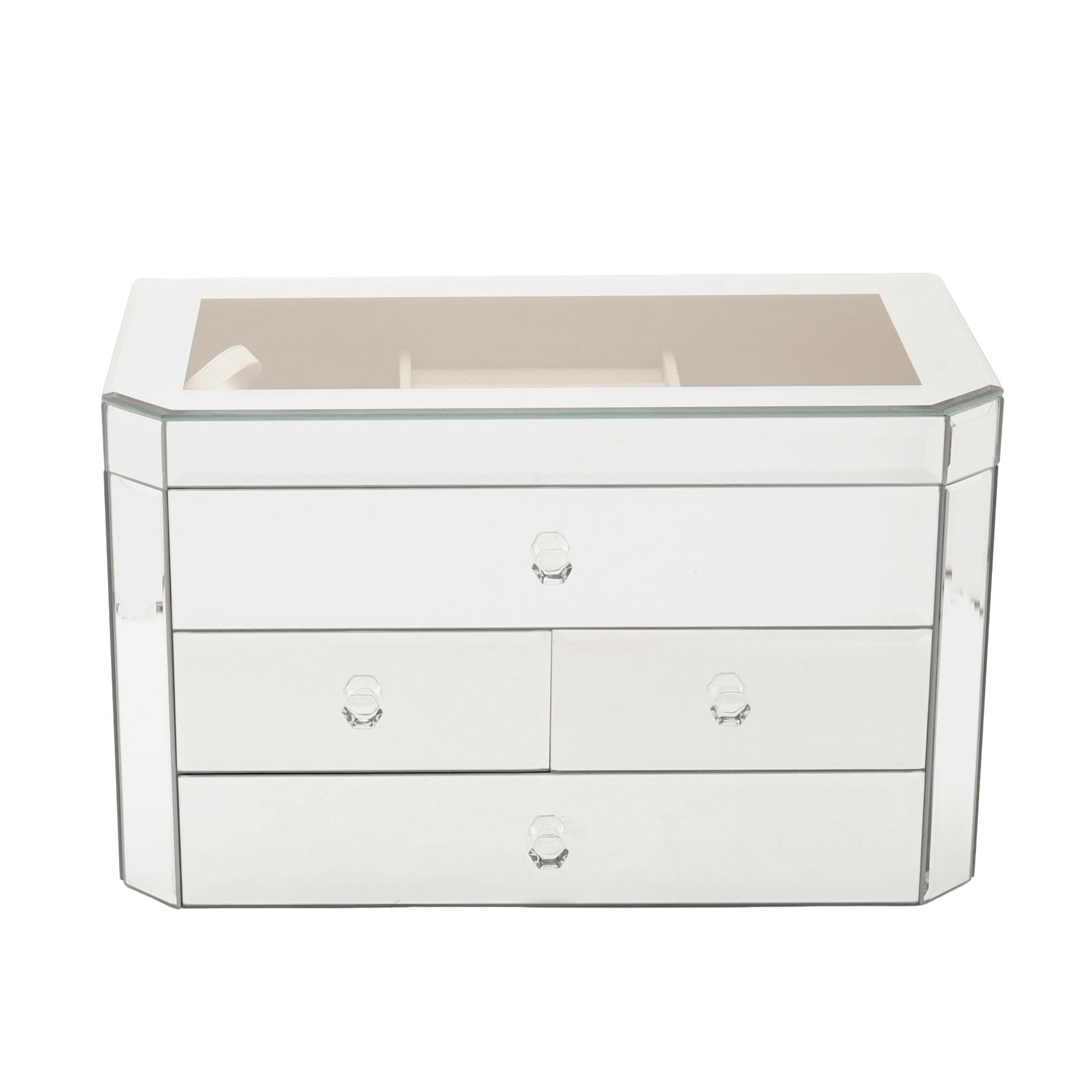 Sophia 4 Drawer Mirror Glass Jewellery Box