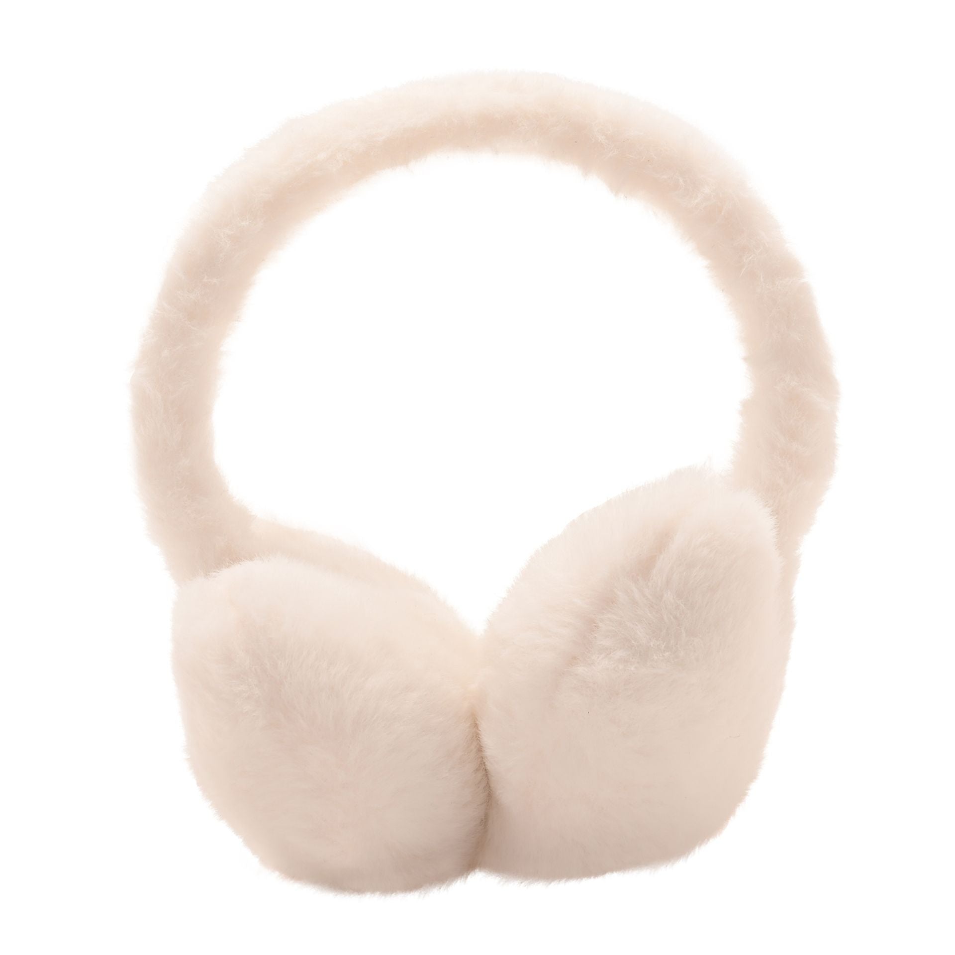 Sophia Layers Faux Fur Heart Shaped Ear Muffs - Ivory