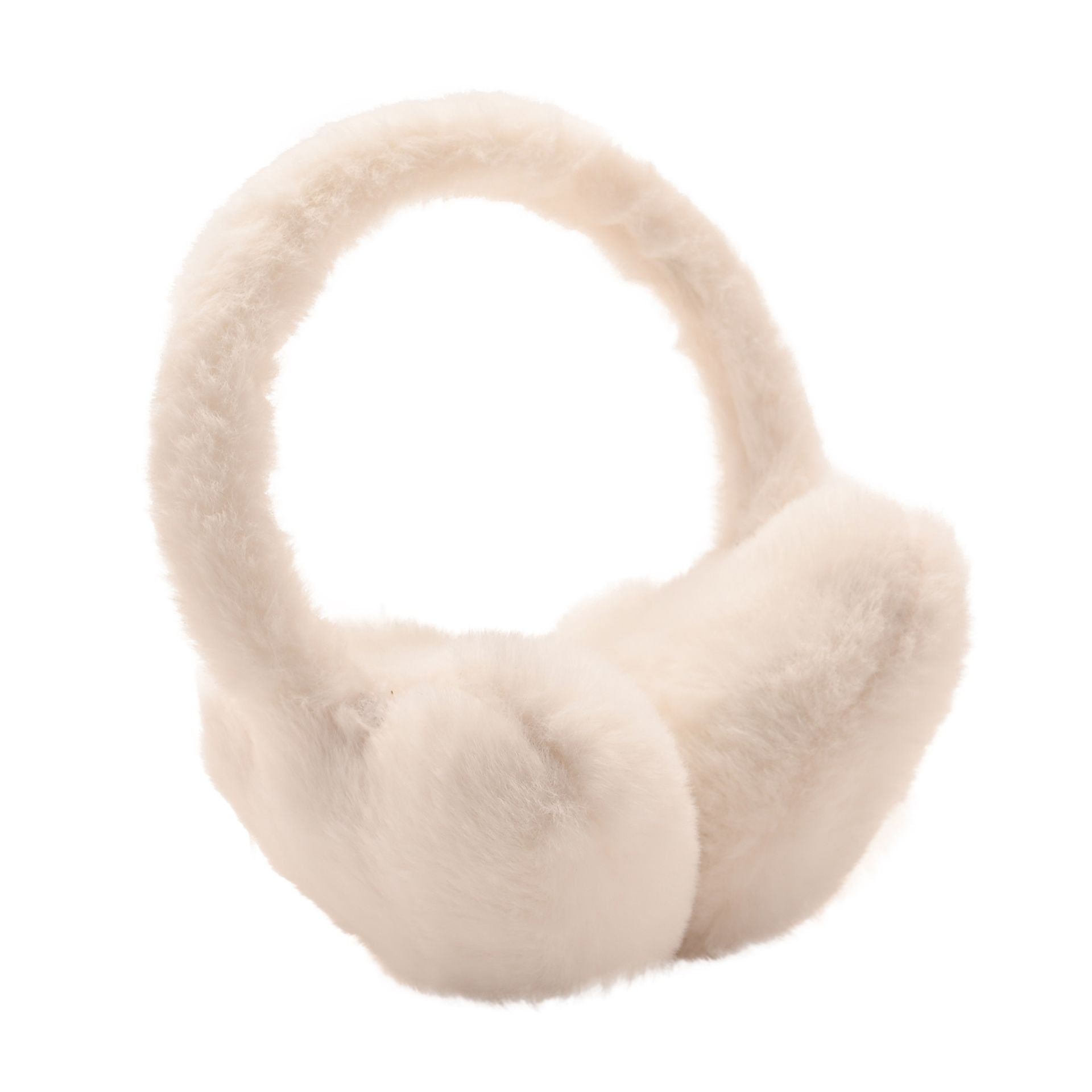 Sophia Layers Faux Fur Heart Shaped Ear Muffs - Ivory