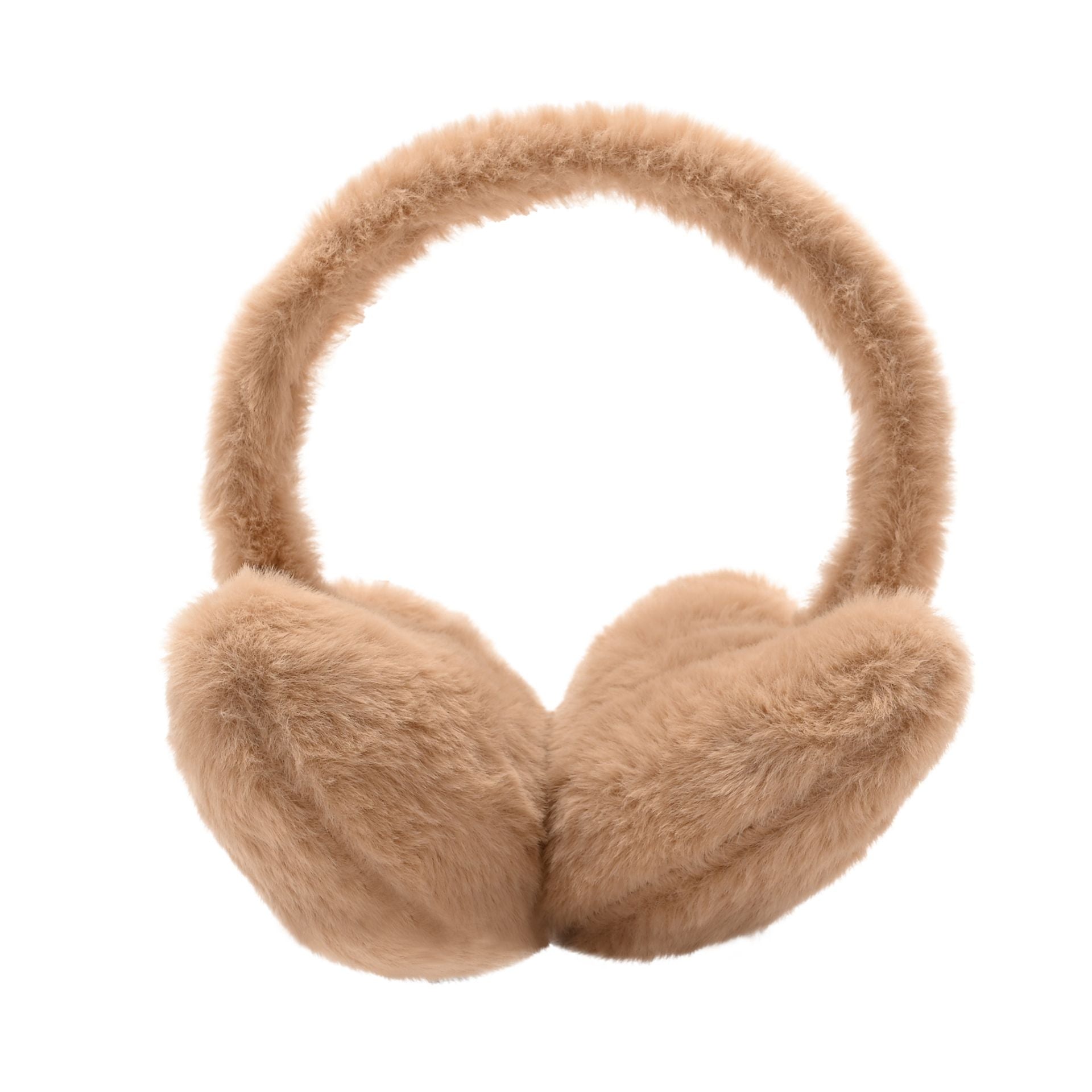 Sophia Layers Faux Fur Heart Shaped Ear Muffs - Camel