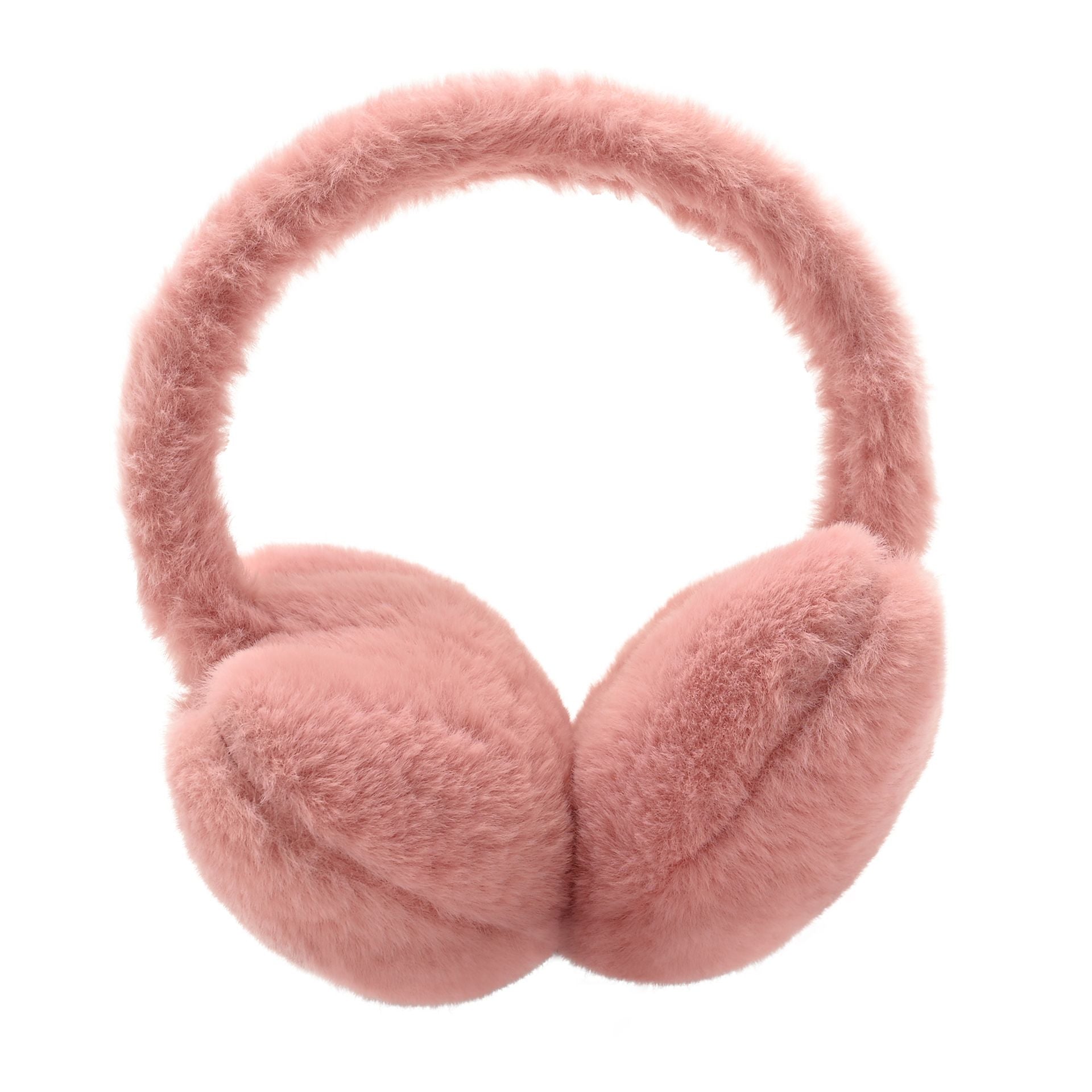 Sophia Layers Faux Fur Heart Shaped Ear Muffs - Pink