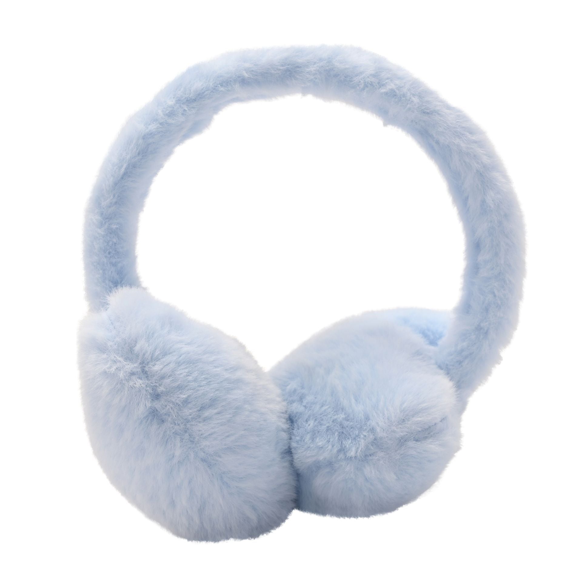 Sophia Layers Faux Fur Heart Shaped Ear Muffs - Light Blue