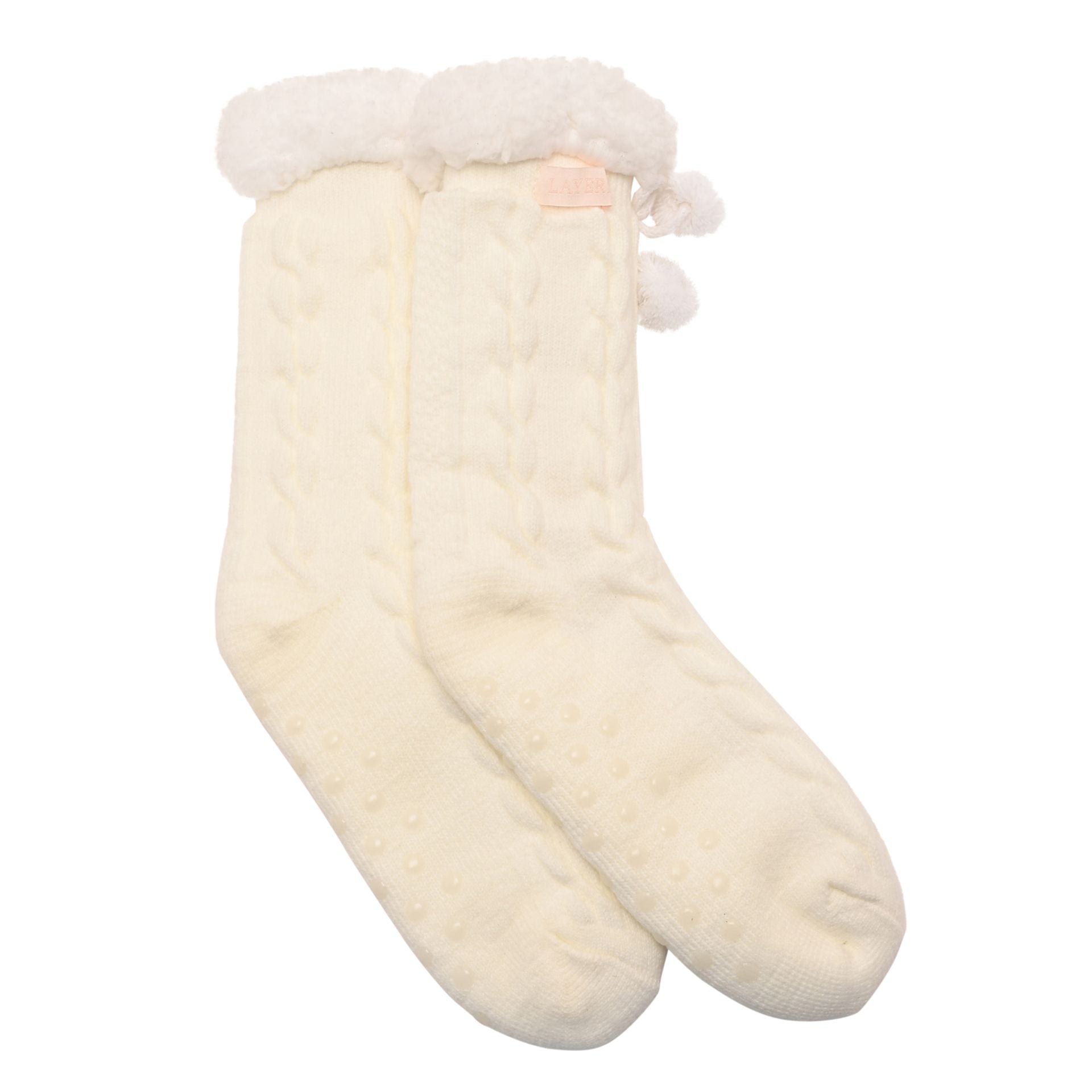 Sophia Layers Cosy Socks Size 4-7 - Ivory