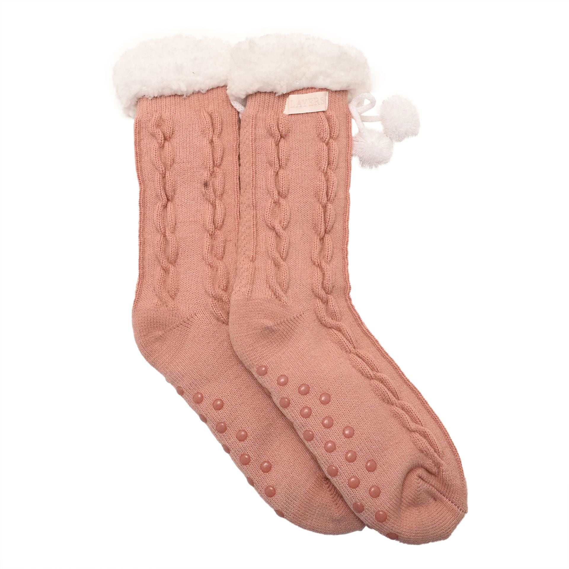 Sophia Layers Cosy Socks Size 4-7 - Pink