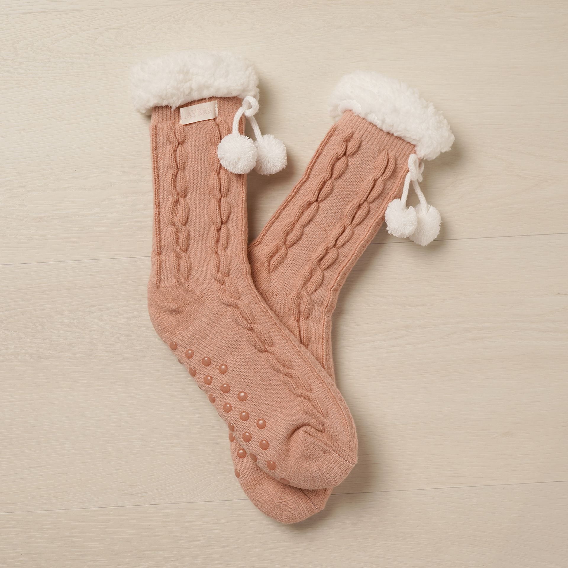 Sophia Layers Cosy Socks Size 4-7 - Pink