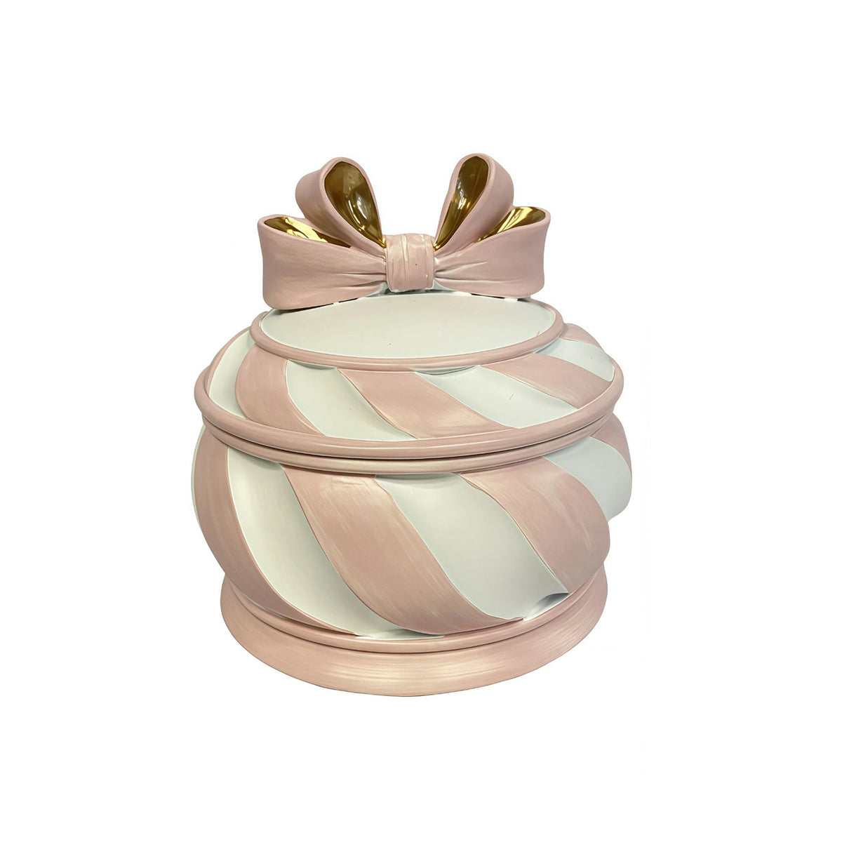 Resin Pink Candy Cane Trinket Box - 12cm