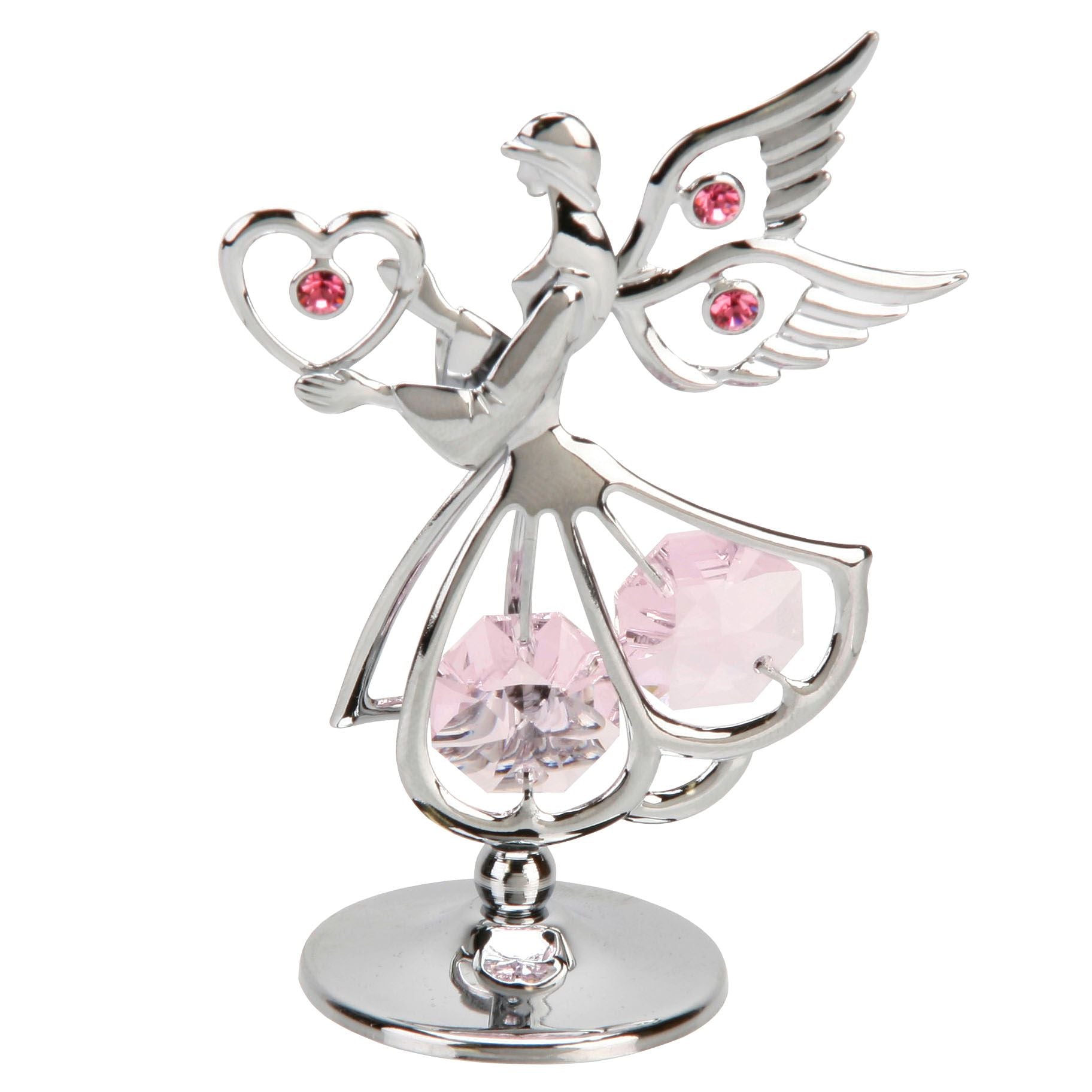 Crystocraft Standing Mini Sacred Angel with Heart & Crystals