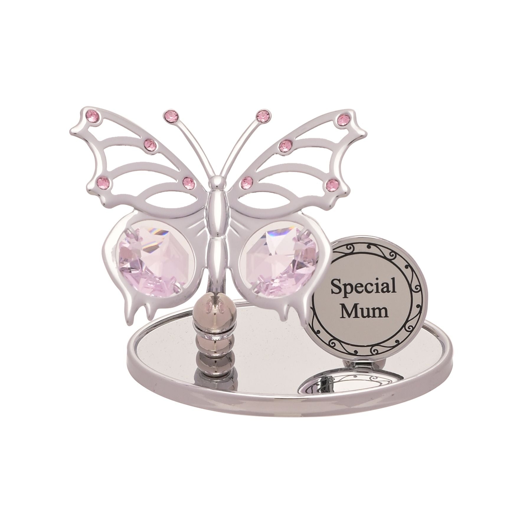Crystocraft Chrome Plated Butterfly Plaque -Special Mum