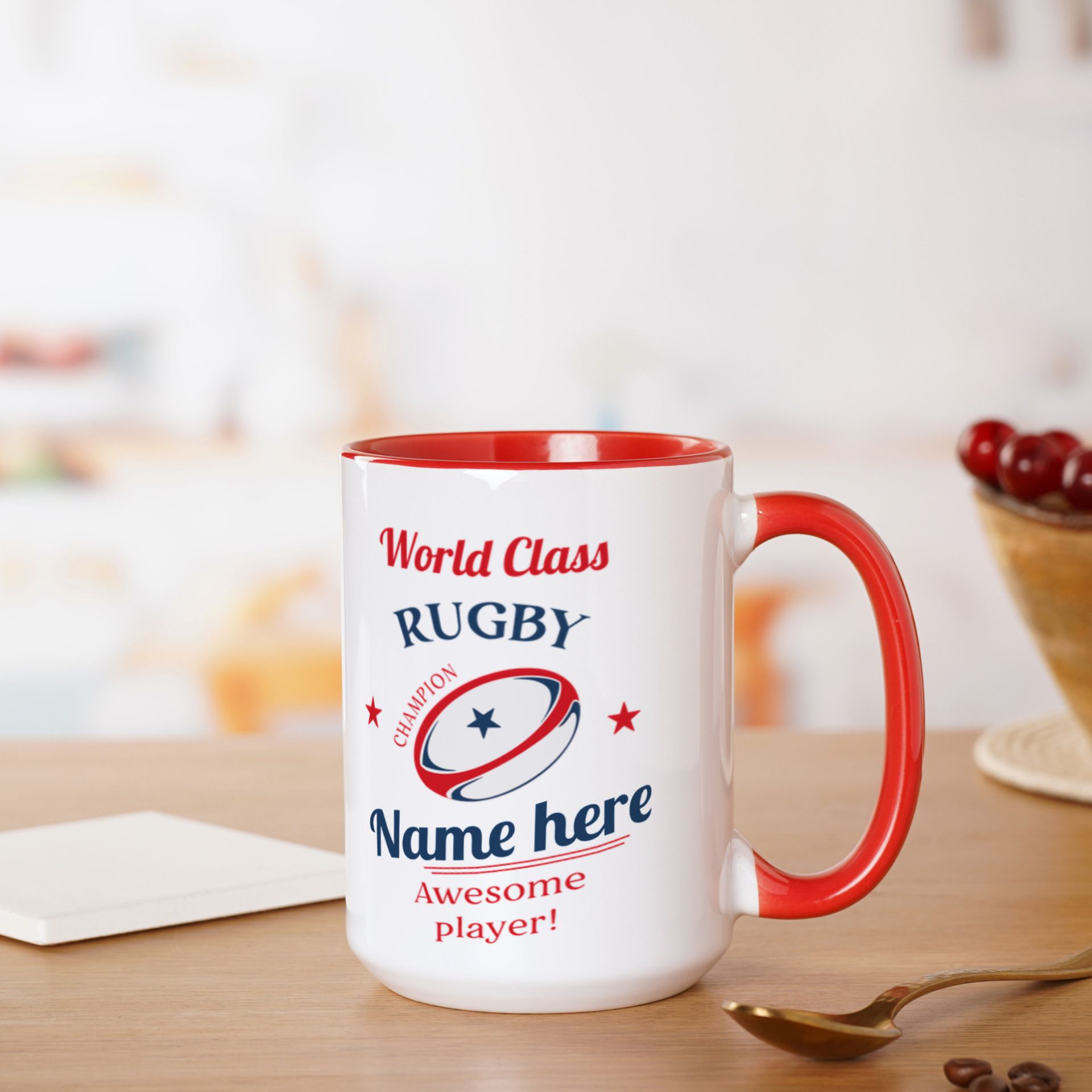Personalised World Class Rugby Player Mug