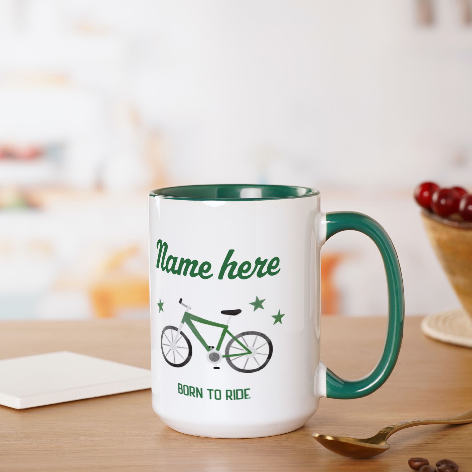 Personalised Born To Ride Cycling Mug