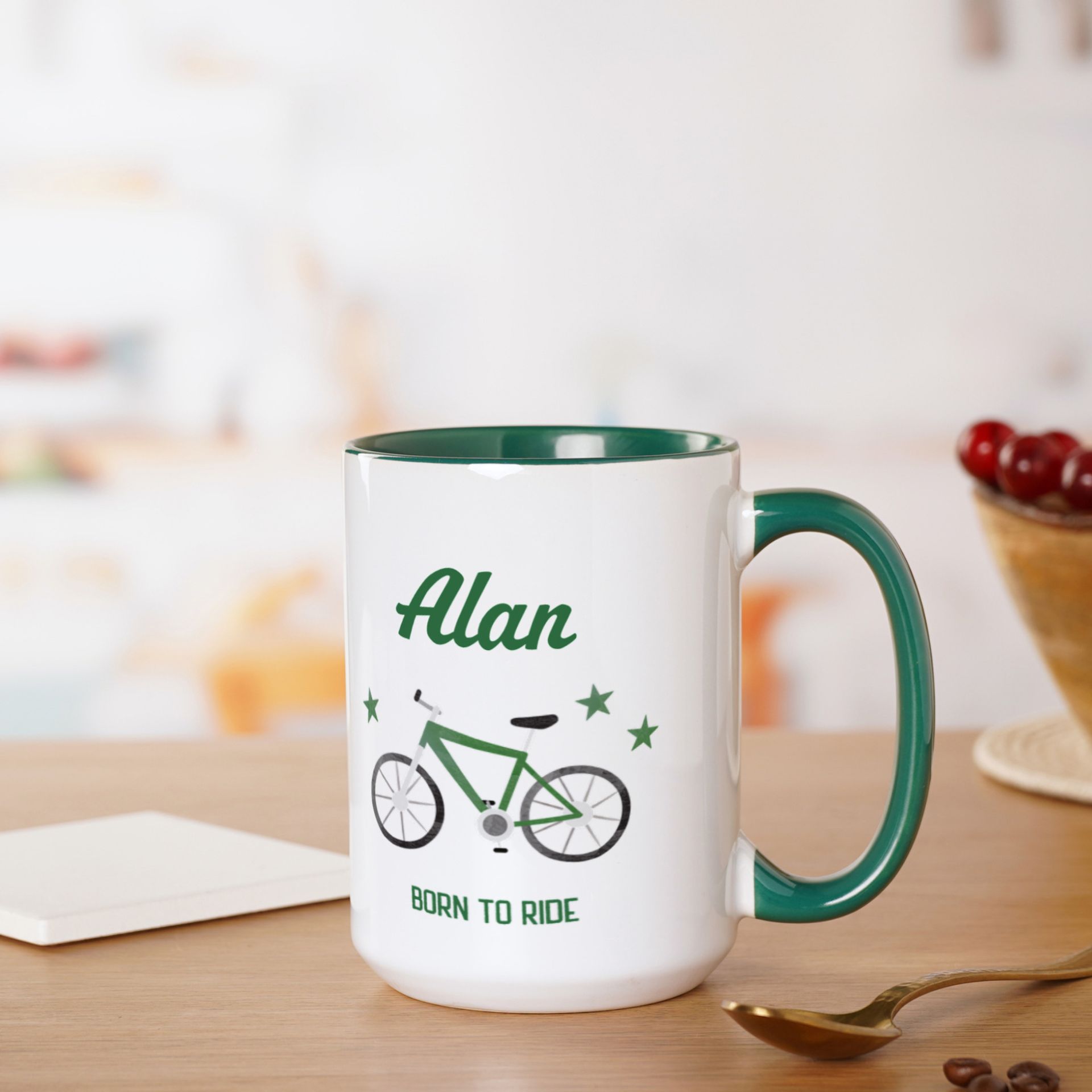 Personalised Born To Ride Cycling Mug