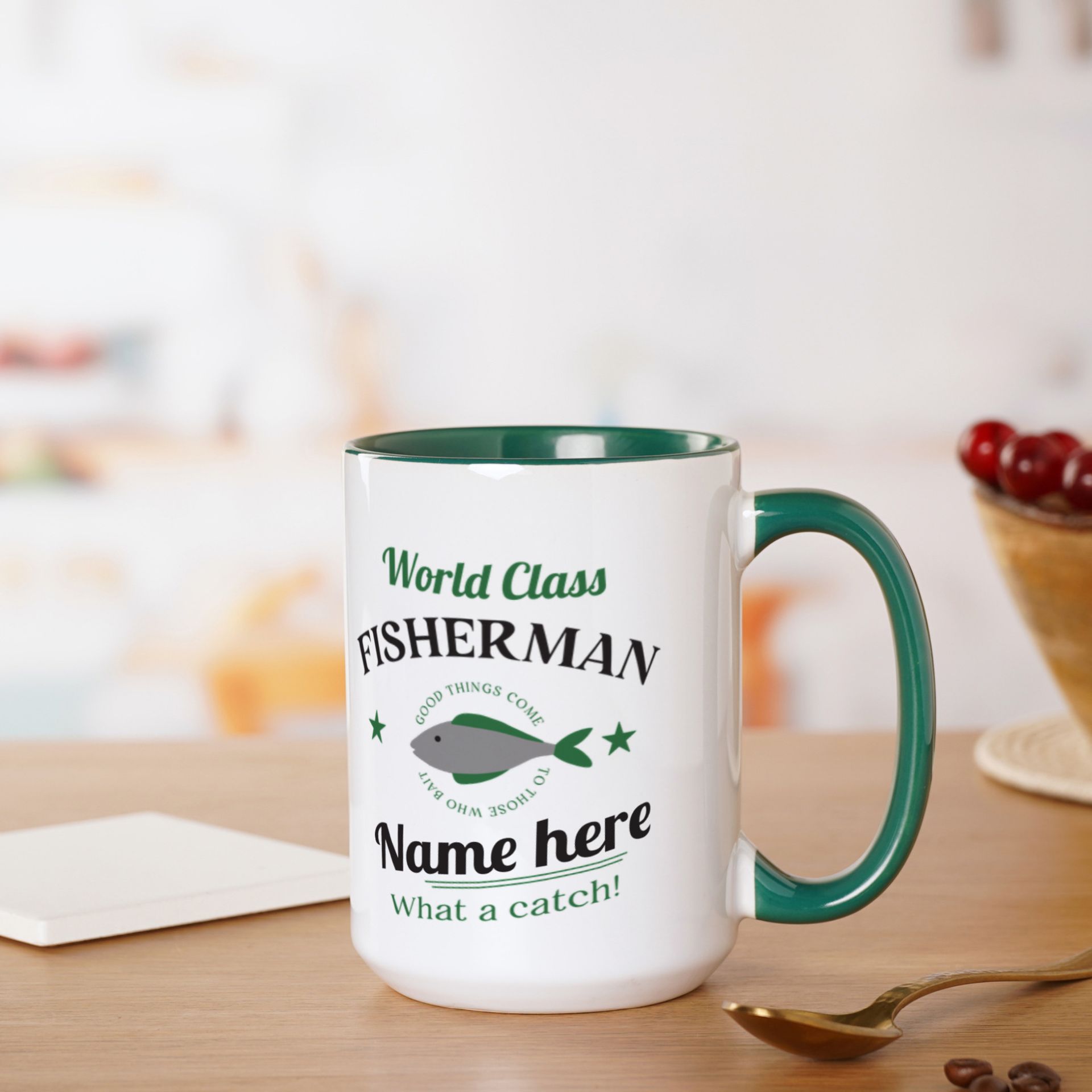 Personalised World Class Fisherman Mug
