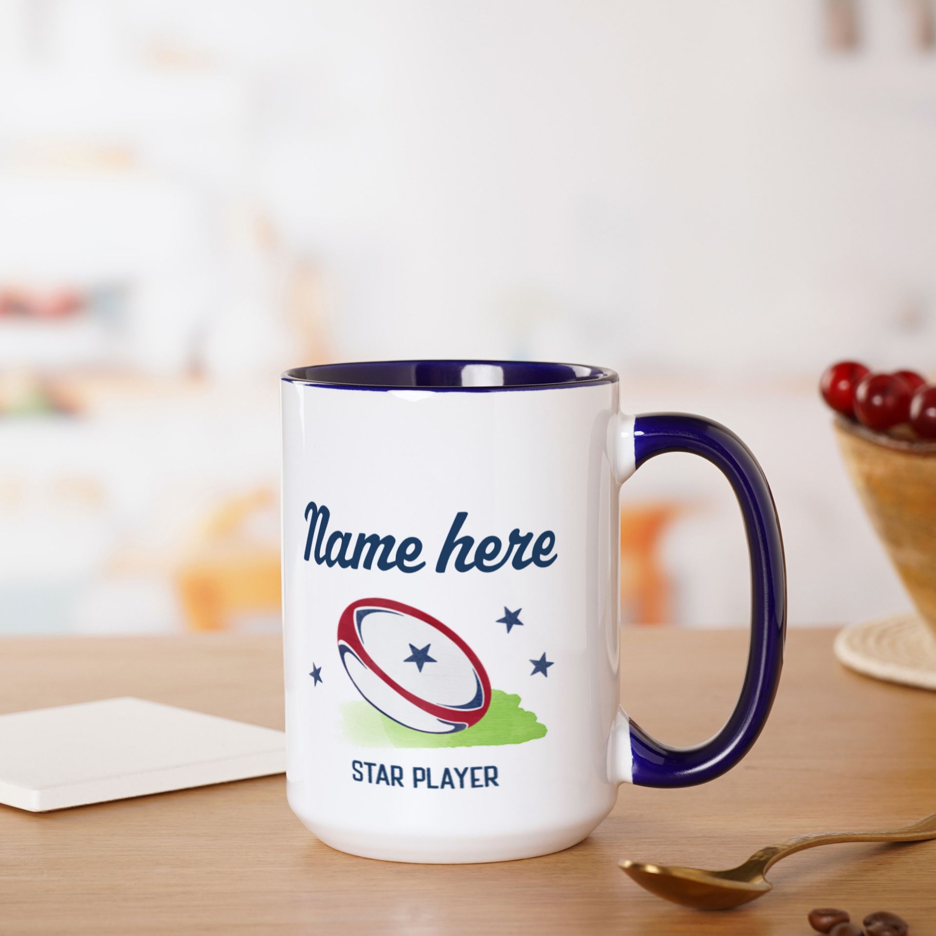 Personalised Star Player Rugby Mug
