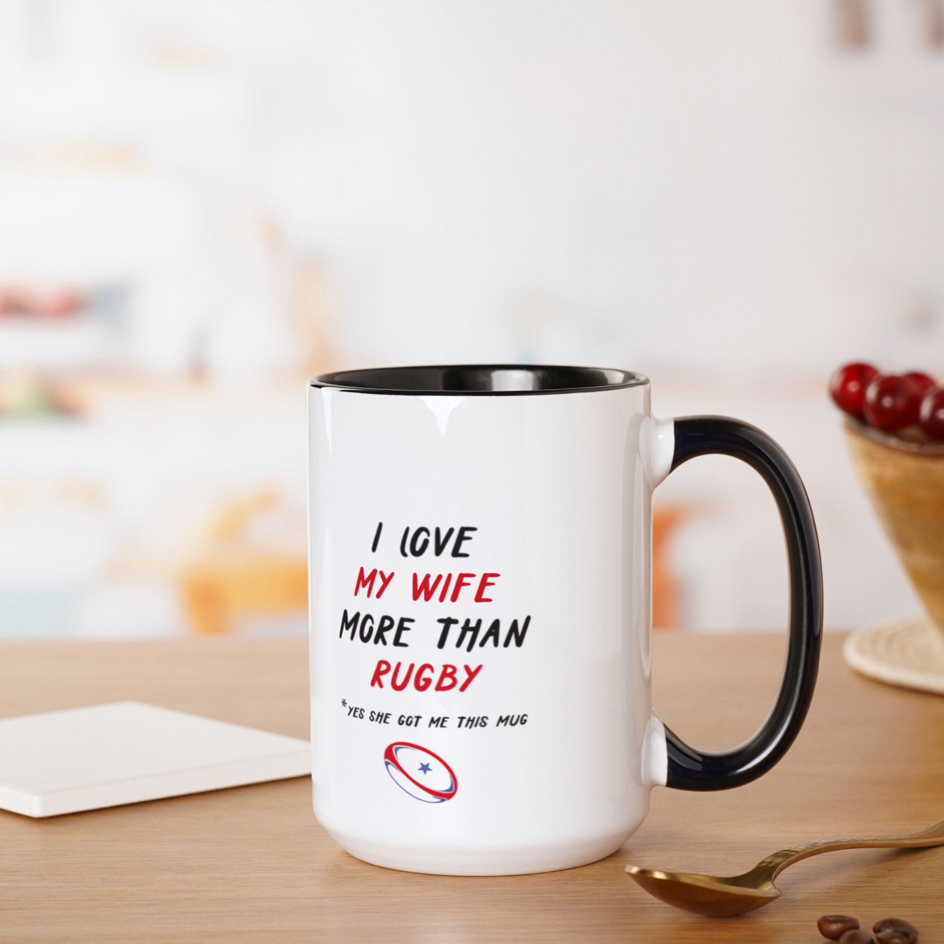 Personalised I Love Rugby Mug