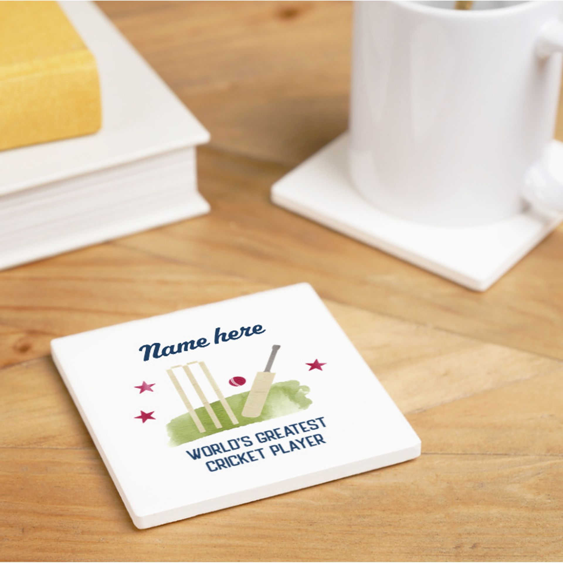Personalised World's Greatest Cricket Player Coaster