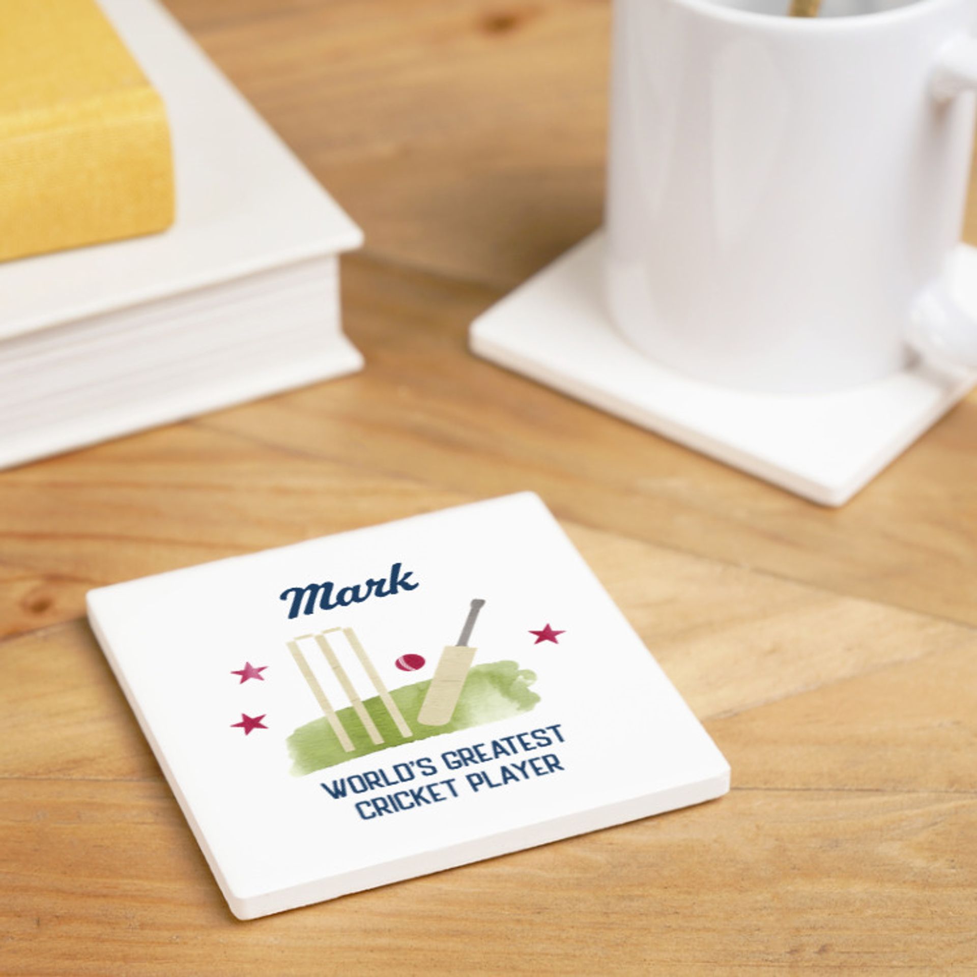 Personalised World's Greatest Cricket Player Coaster