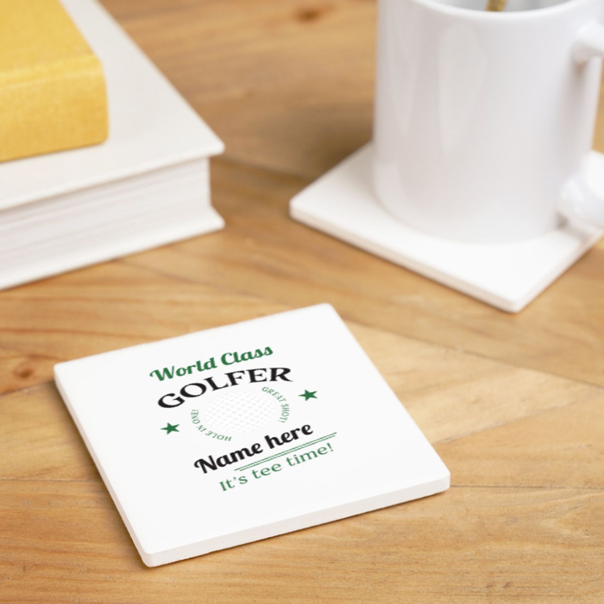 Personalised World Class Golfer Coaster