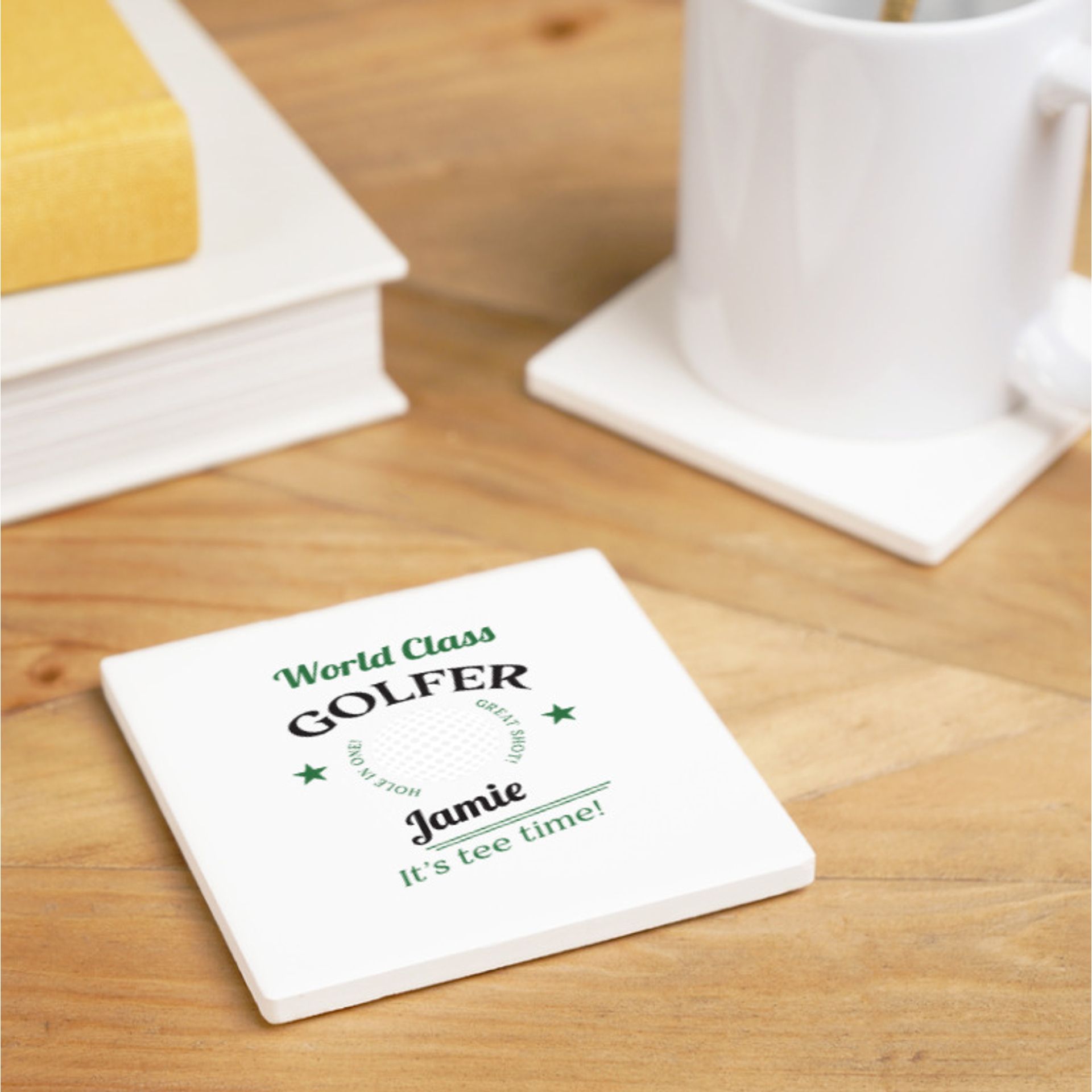 Personalised World Class Golfer Coaster