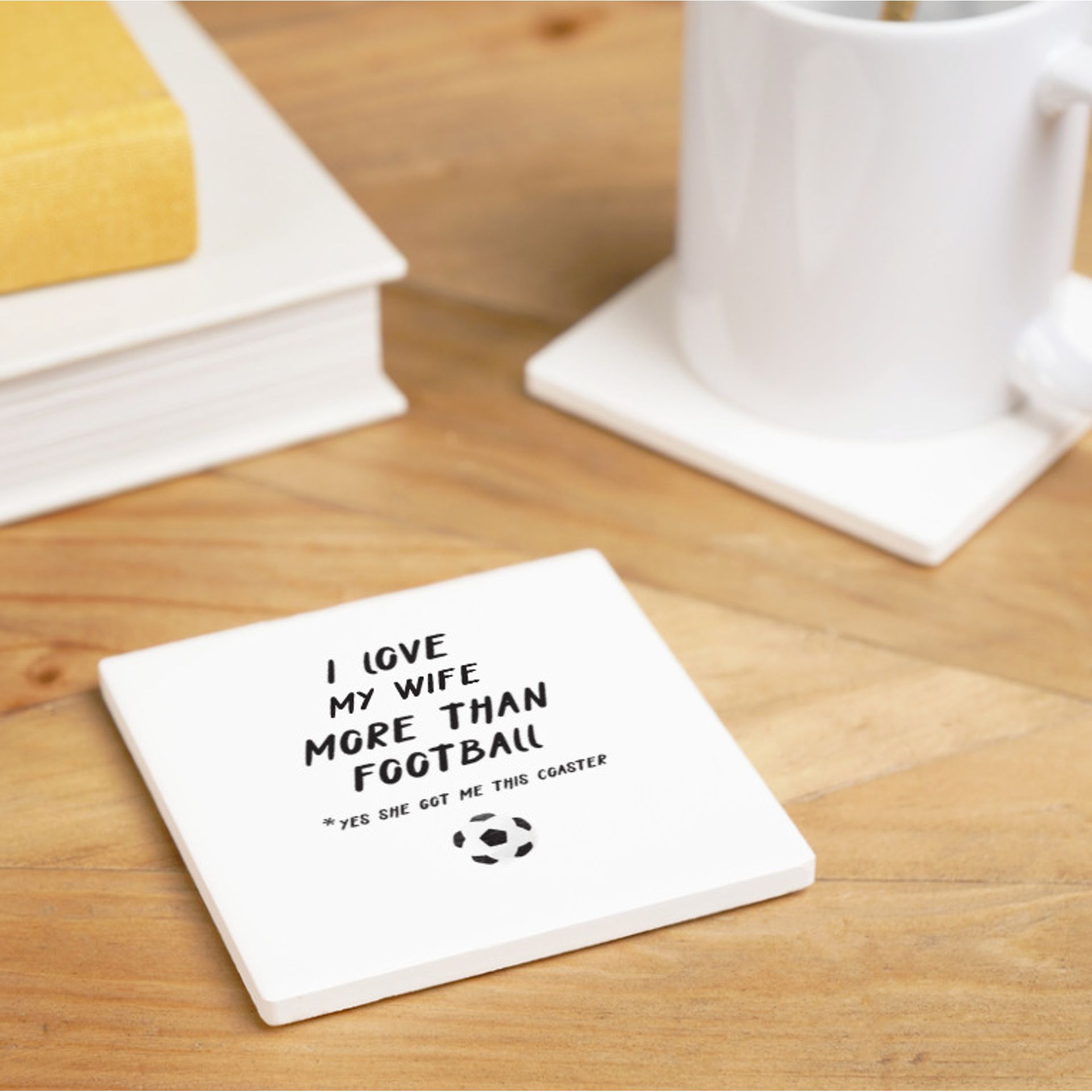 Personalised I Love Football Coaster