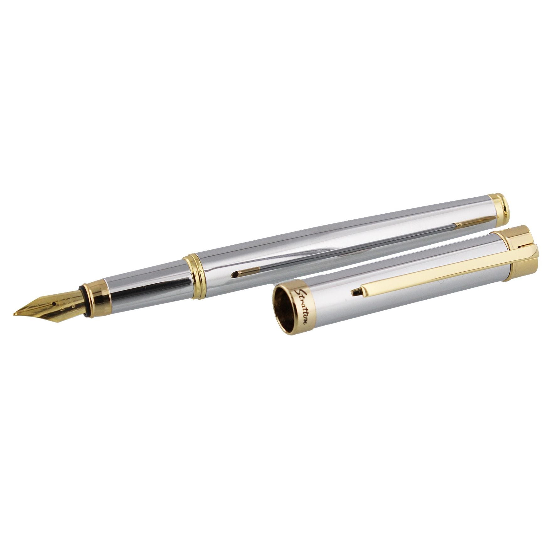 Stratton Fountain Pen - Silver & Gold