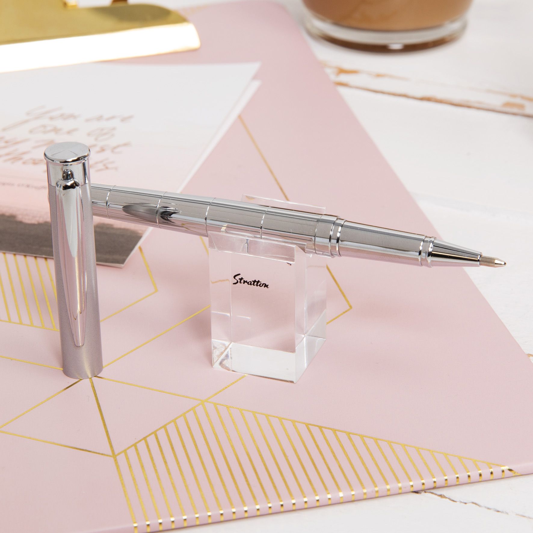 Stratton Rollerball Pen - 2 Tone Chrome