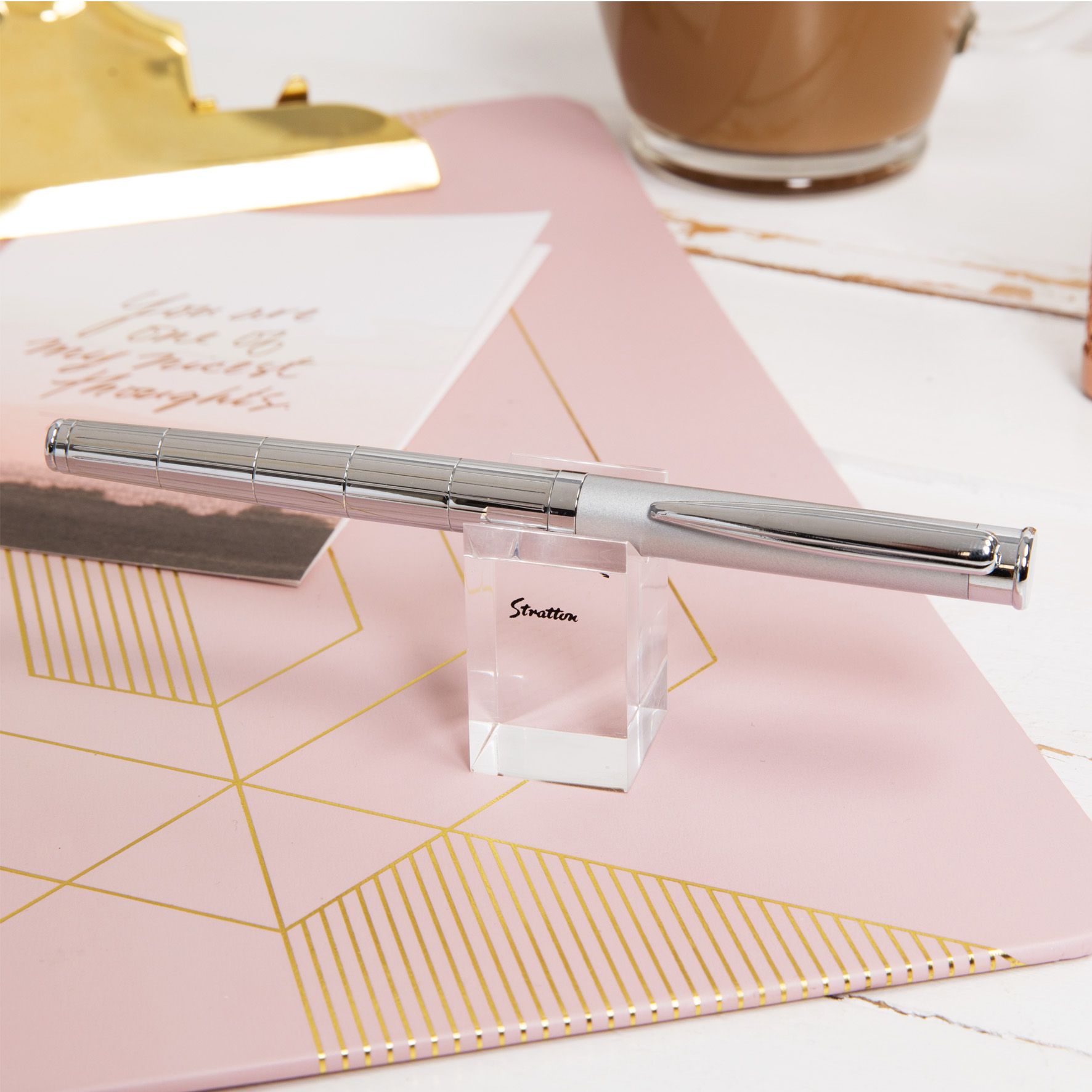 Stratton Rollerball Pen - 2 Tone Chrome