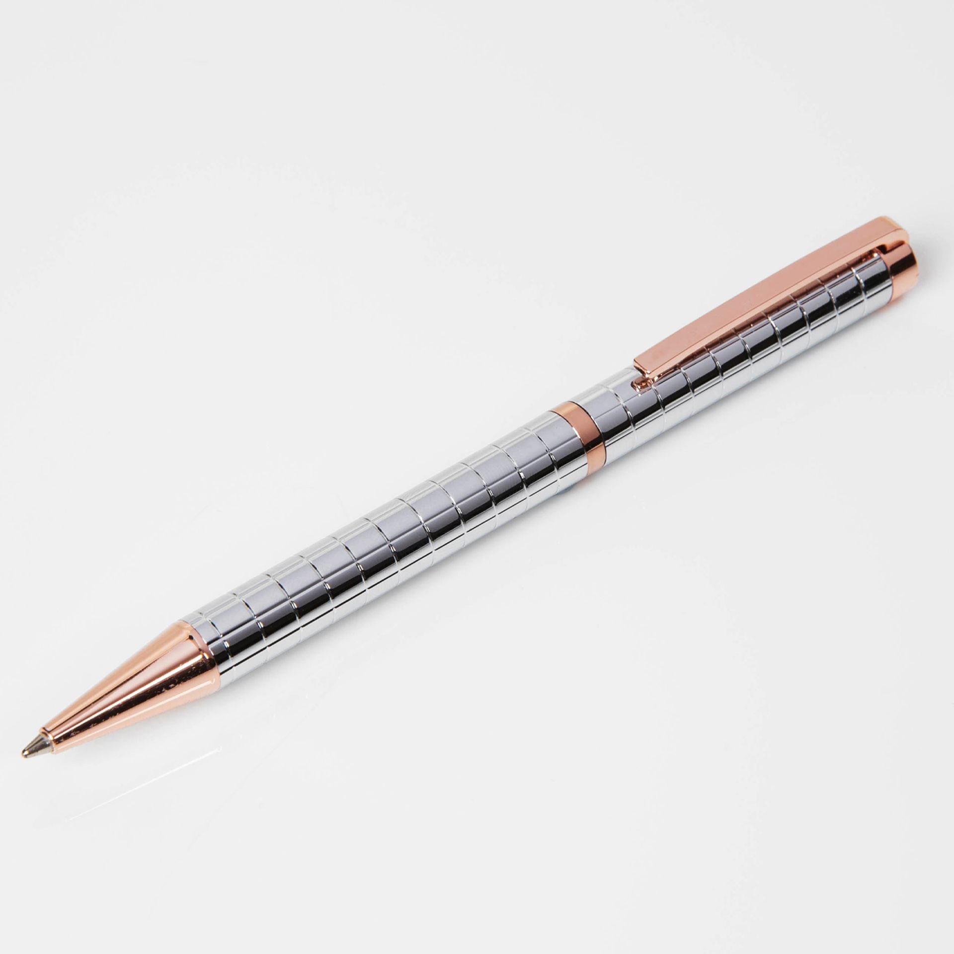 Stratton Ballpoint Pen - Silver & Rose