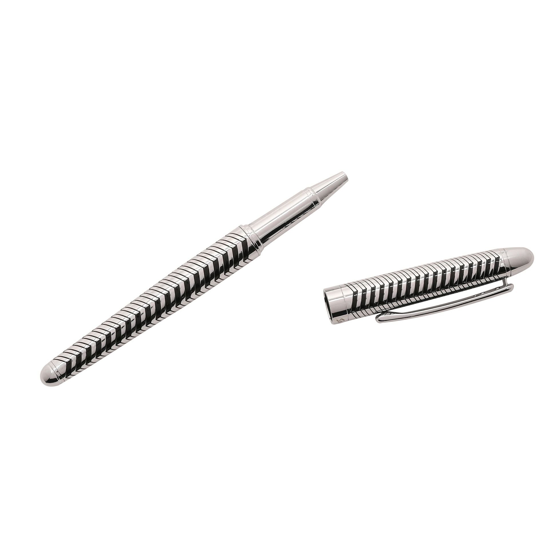 Stratton Roller Ball Pen - Silver & Black
