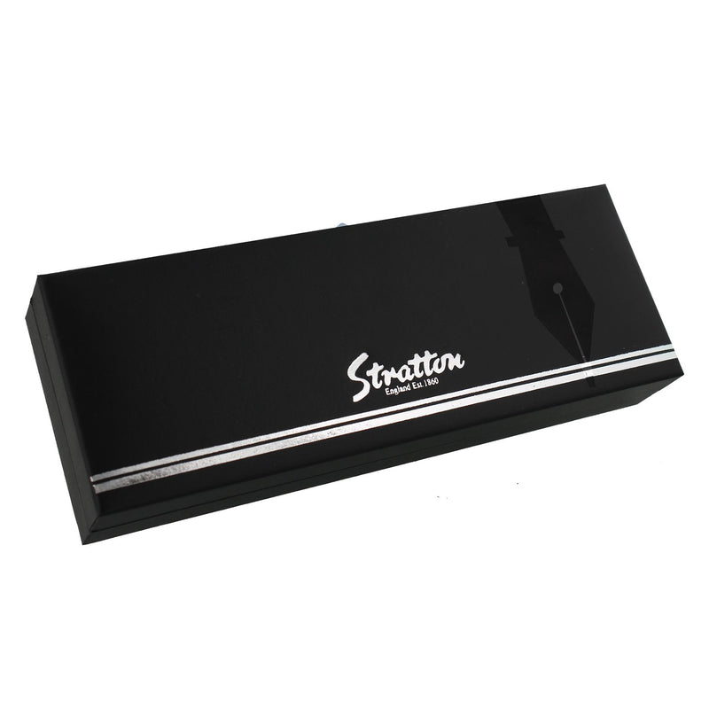 Stratton Ballpoint Pen - Silver with Black Scroll Effect