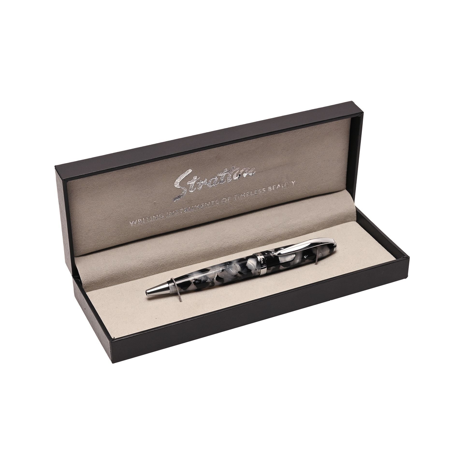 Stratton Ballpoint Pen - Black & White
