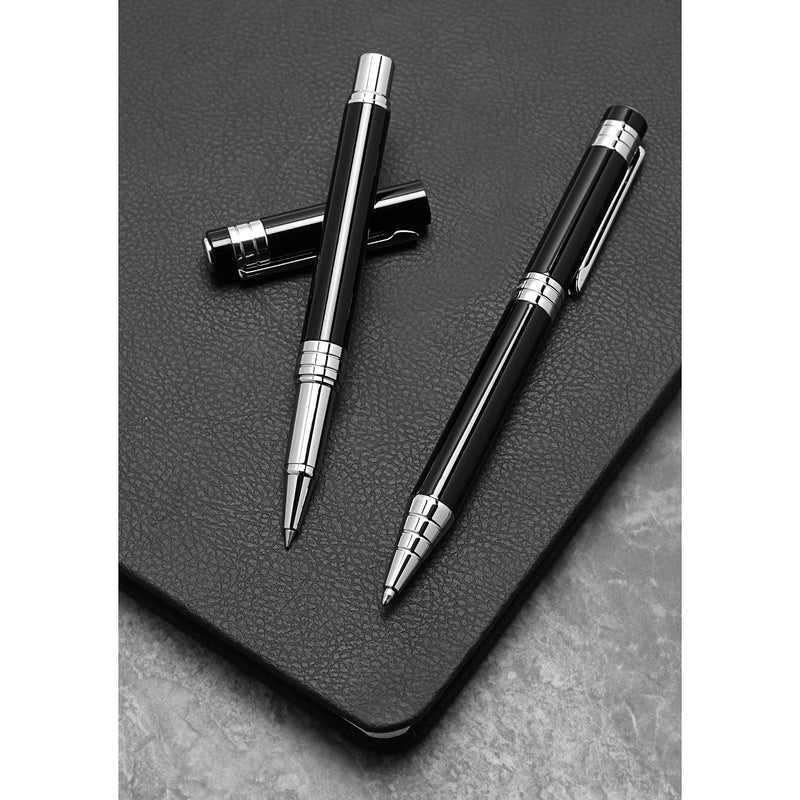 Stratton Ballpoint Pen & Rollerball Pen Set - Black