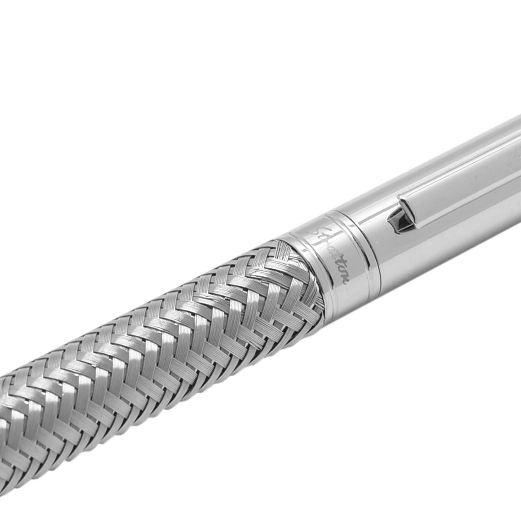 Stratton Woven Ballpoint Pen - Silver