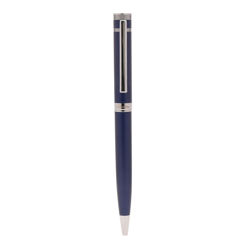 Stratton Ballpoint Pen - Blue & Chrome