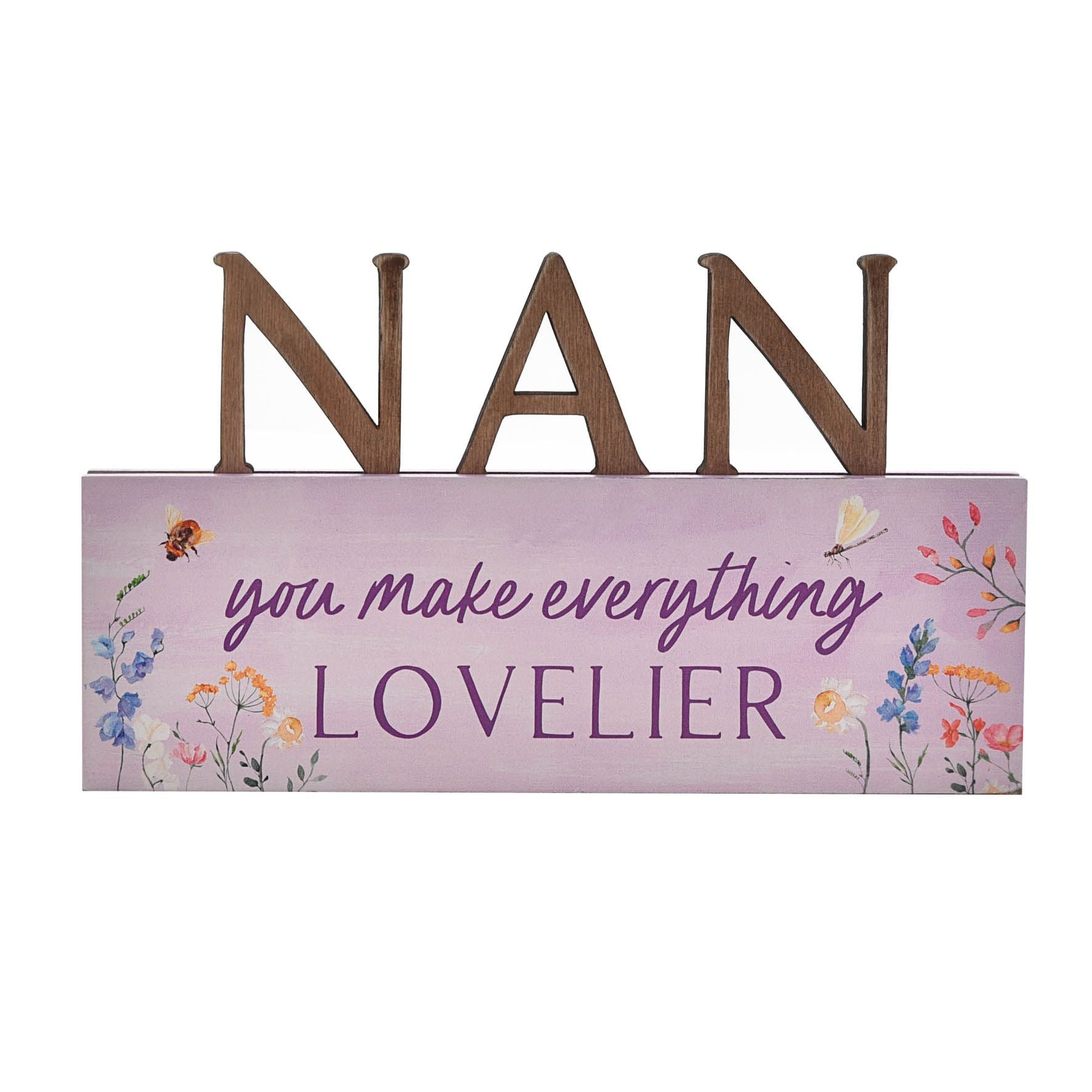 The Cottage Garden Letter Mantel Plaque "Nan"